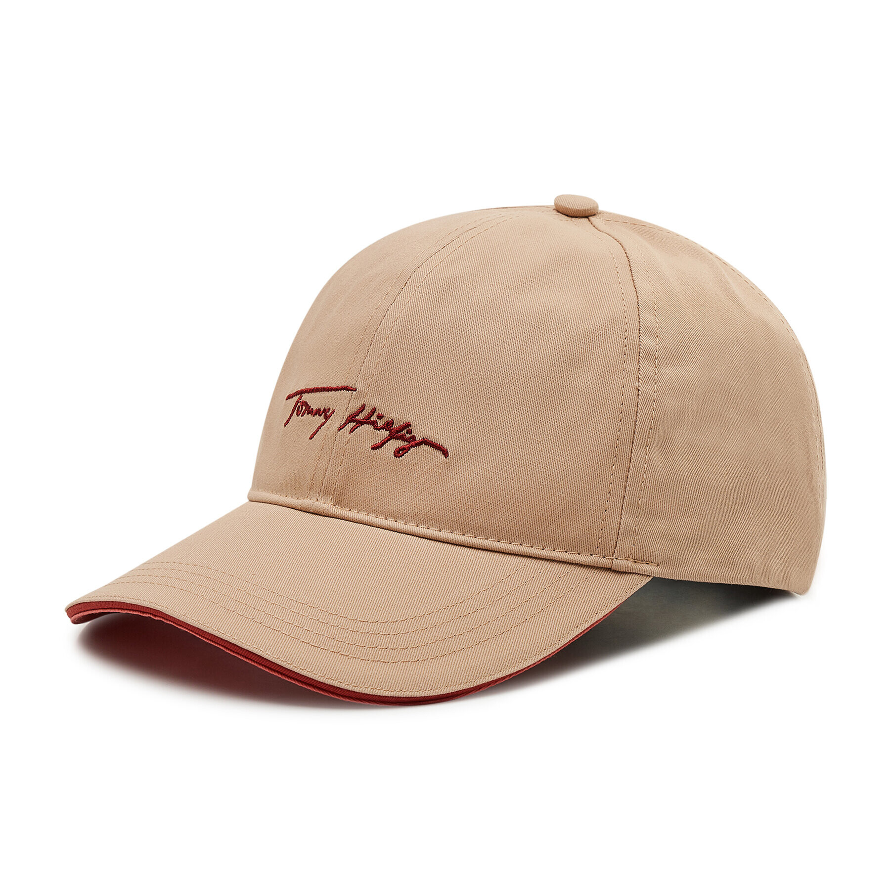 Tommy Hilfiger Шапка с козирка Iconic Signature Cap AW0AW11679 Бежов - Pepit.bg