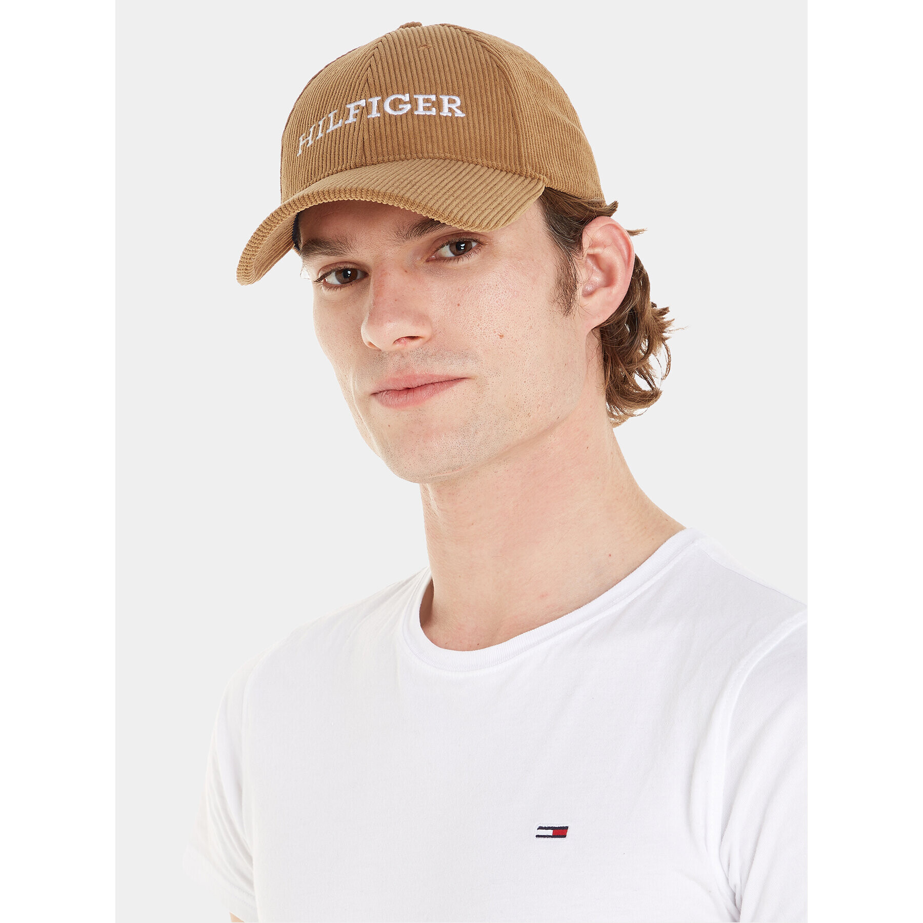 Tommy Hilfiger Шапка с козирка Monotype Cordoroy Cap AM0AM11990 Бежов - Pepit.bg