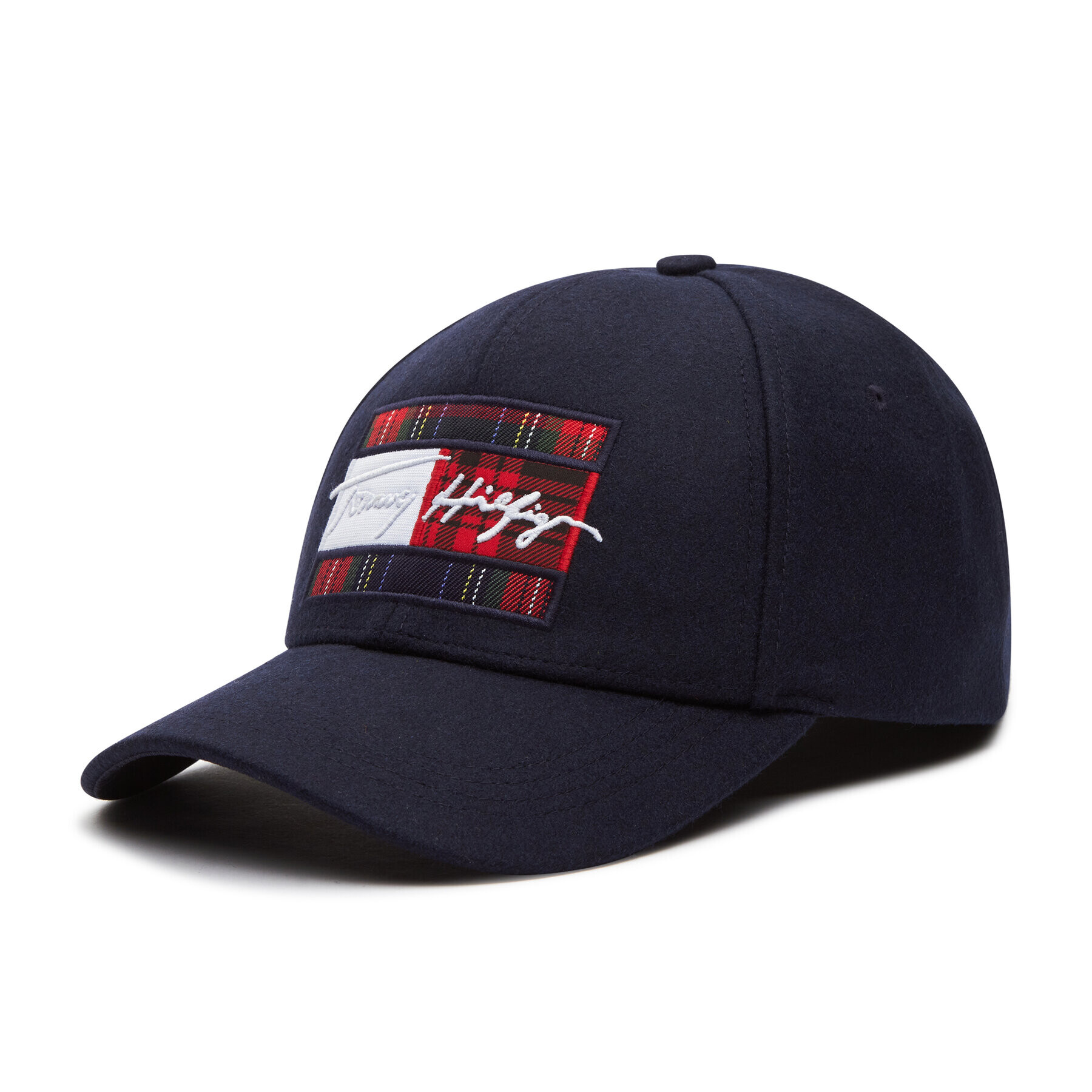 Tommy Hilfiger Шапка с козирка Th Signature Flag Cap AM0AM07037 Тъмносин - Pepit.bg