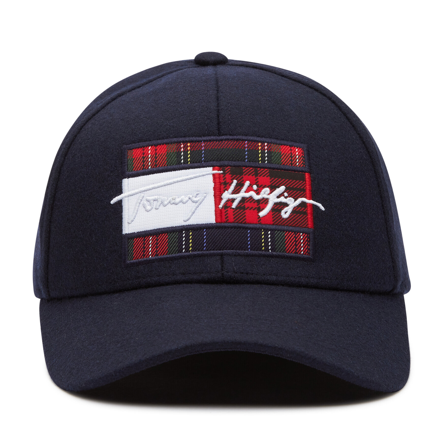 Tommy Hilfiger Шапка с козирка Th Signature Flag Cap AM0AM07037 Тъмносин - Pepit.bg