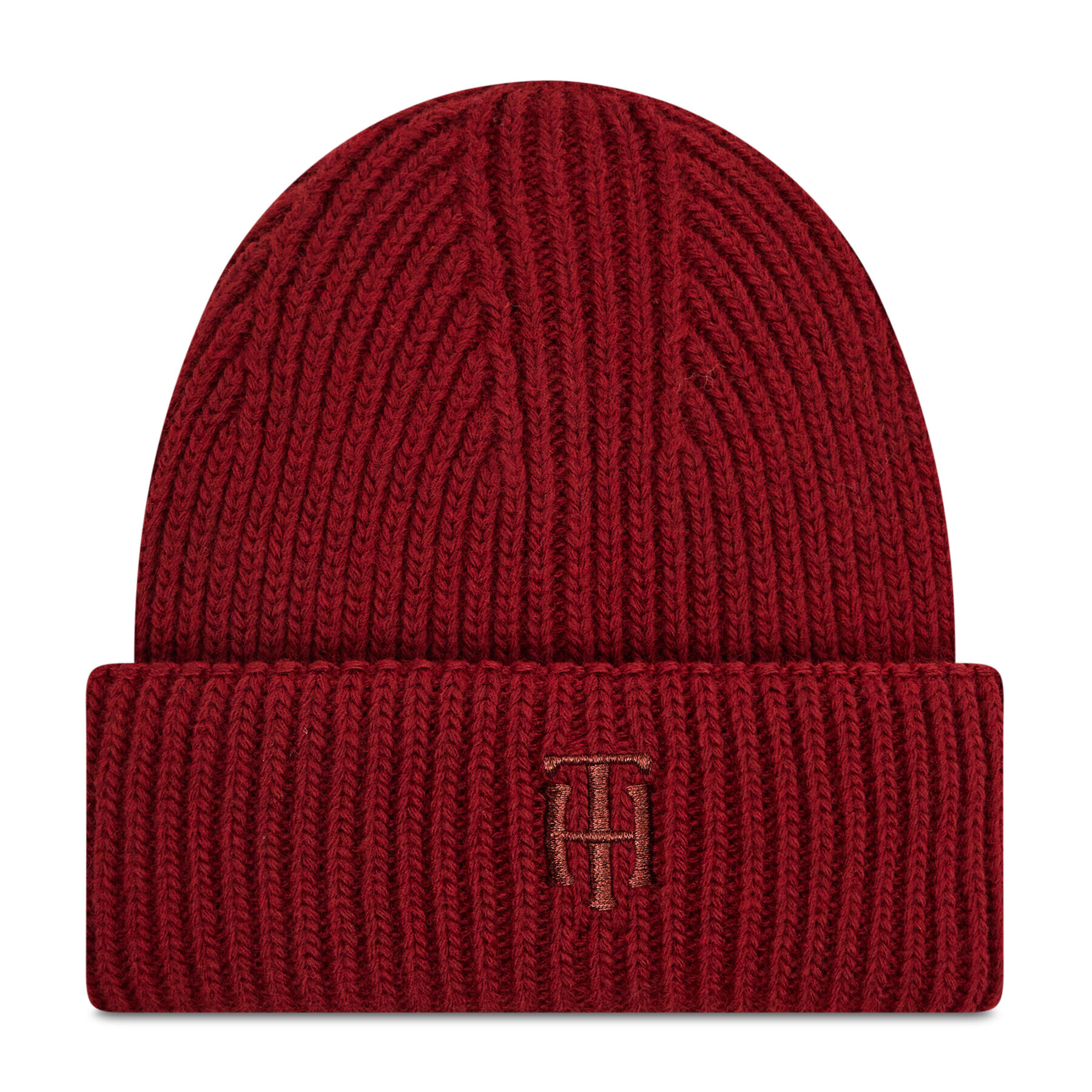 Tommy Hilfiger Шапка Th Elevated Beanie AW0AW10616 Бордо - Pepit.bg