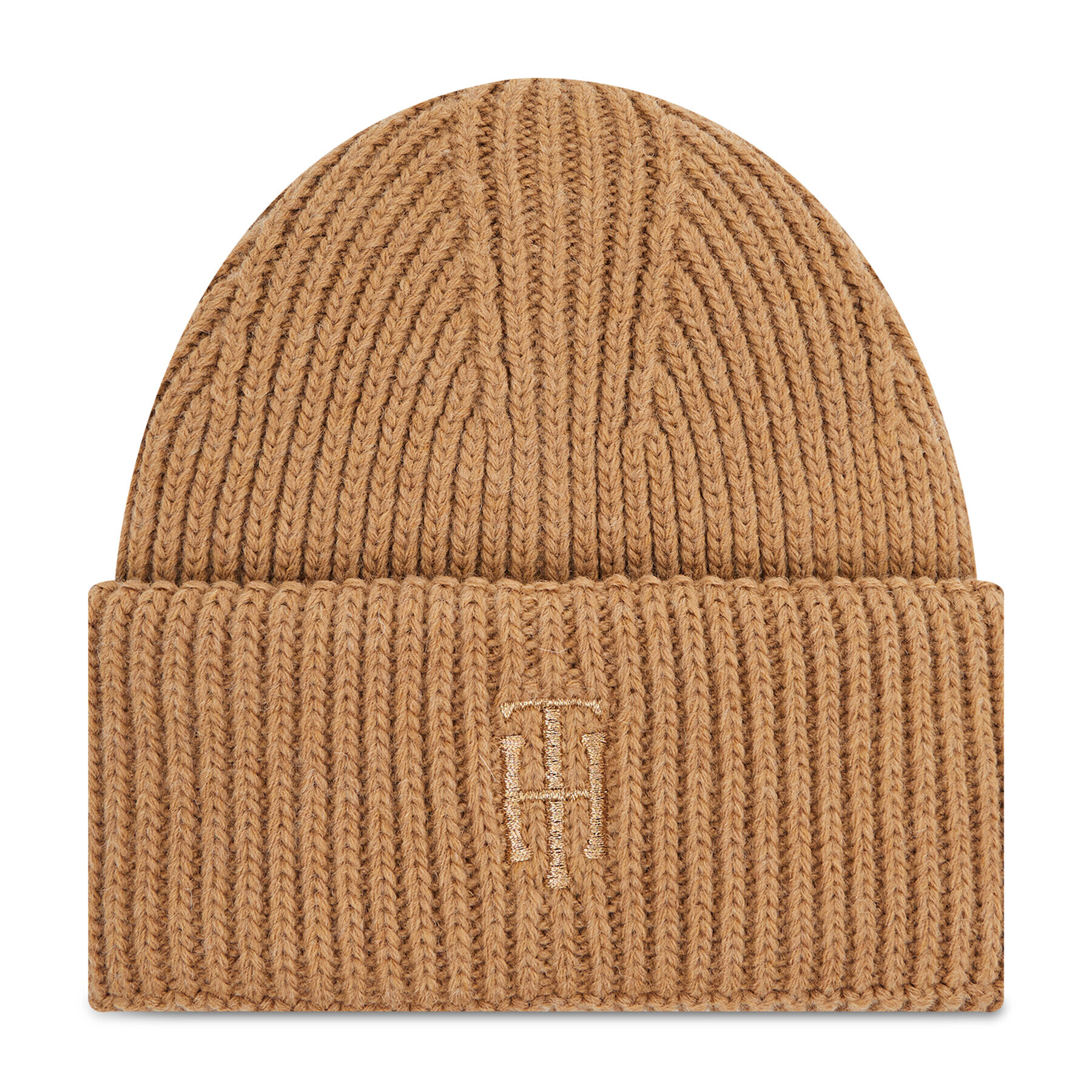 Tommy Hilfiger Шапка Th Elevated Beanie AW0AW10616 Кафяв - Pepit.bg