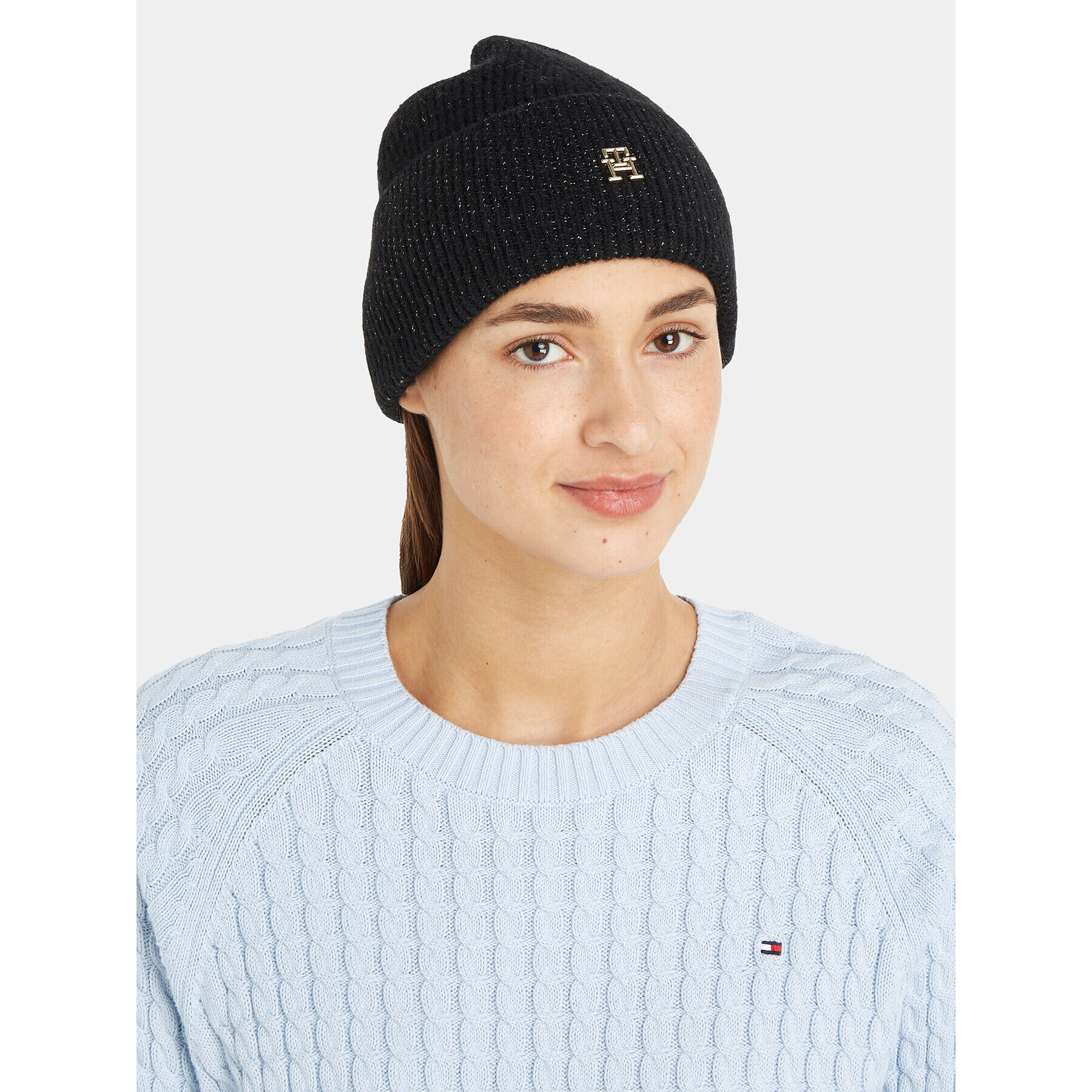 Tommy Hilfiger Шапка Th Evening Beanie AW0AW15319 Черен - Pepit.bg