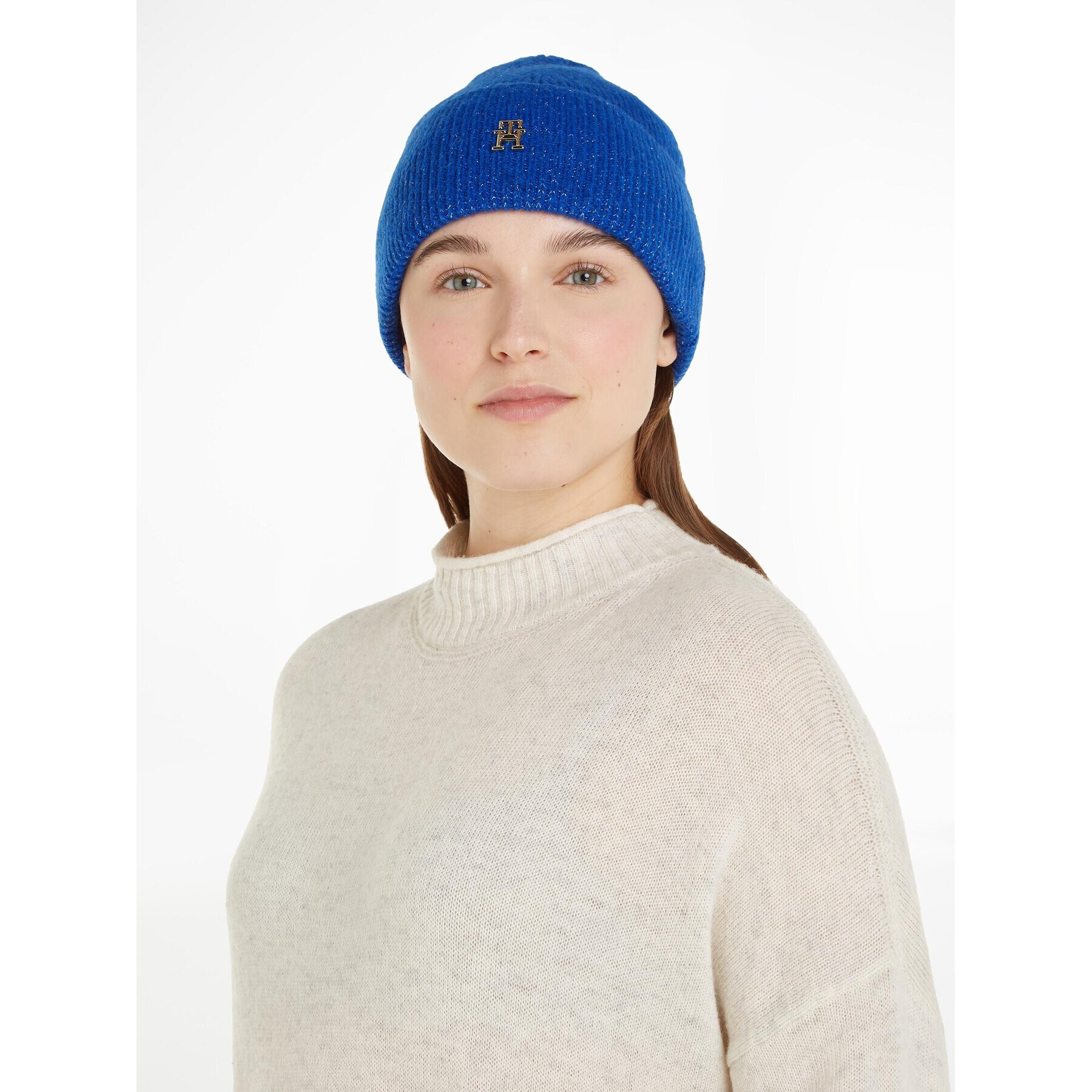 Tommy Hilfiger Шапка Th Evening Beanie AW0AW15319 Син - Pepit.bg