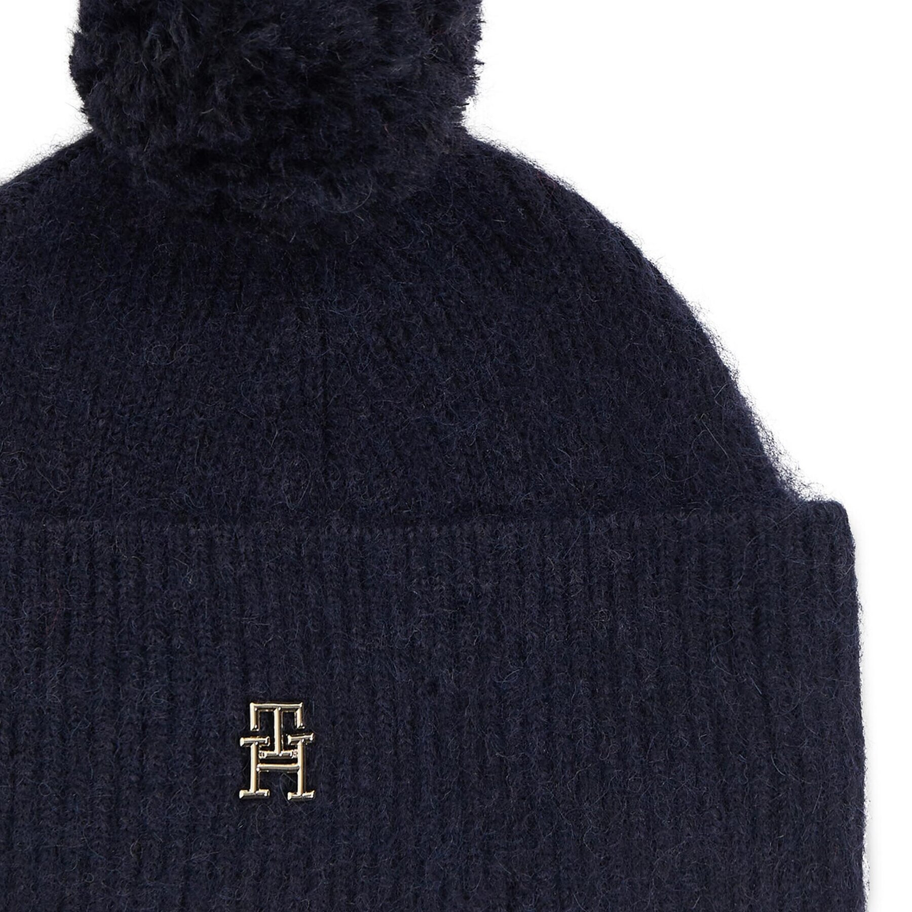 Tommy Hilfiger Шапка Th Evening Pompom Beanie AW0AW15390 Тъмносин - Pepit.bg