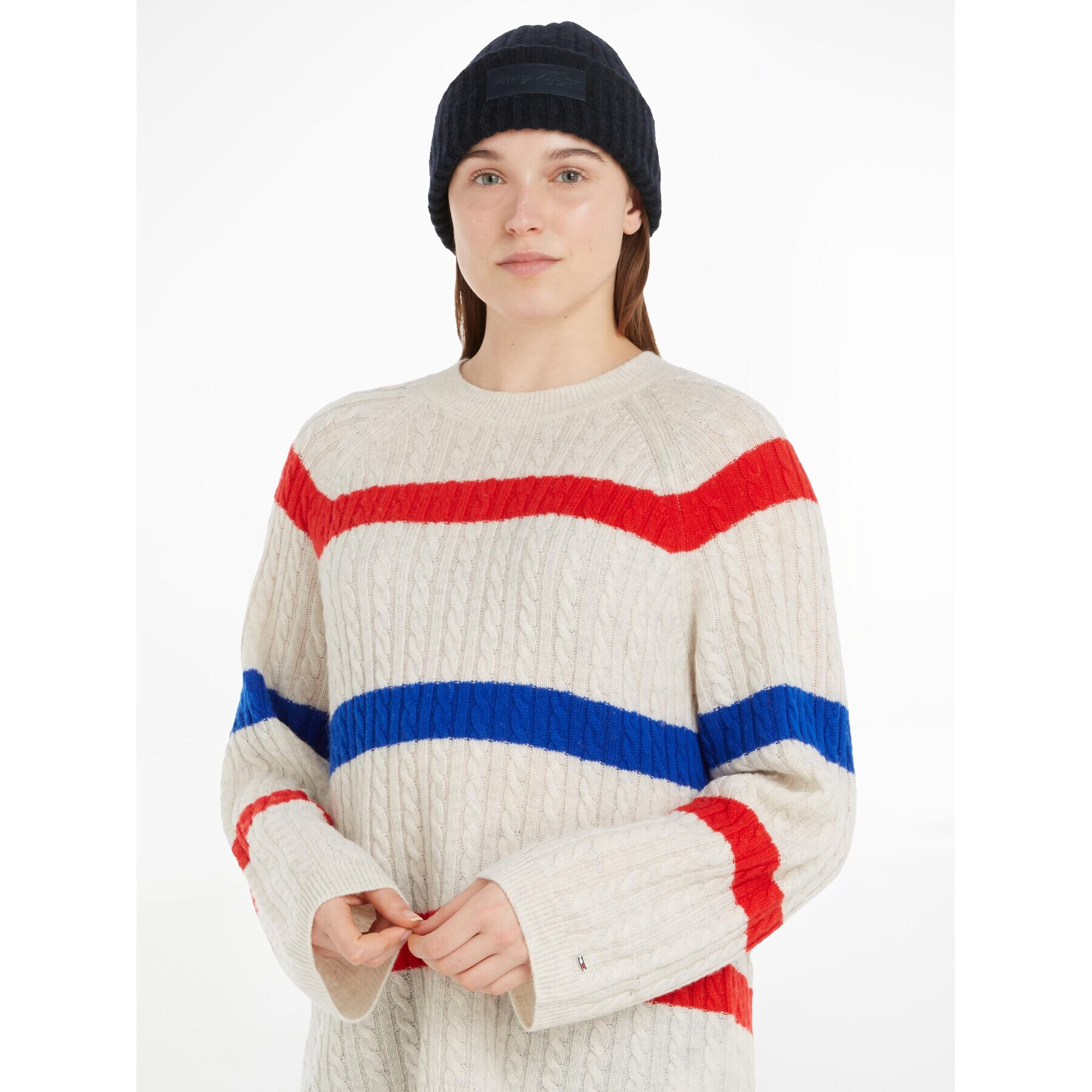 Tommy Hilfiger Шапка Tommy Twist Beanie AW0AW15325 Тъмносин - Pepit.bg