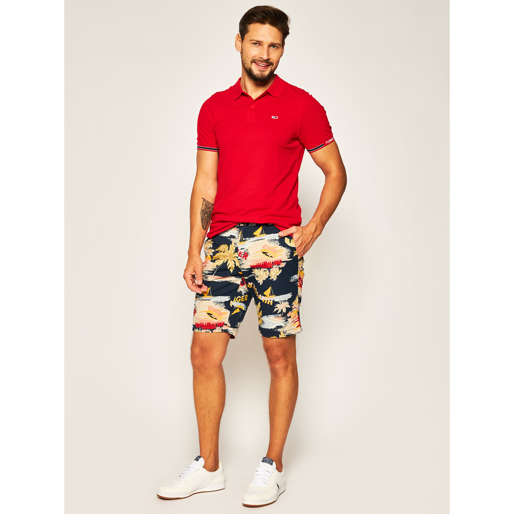 Tommy Hilfiger Шорти от плат Brooklyn Hawaii Prt Flex MW0MW13533 Тъмносин Regular Fit - Pepit.bg