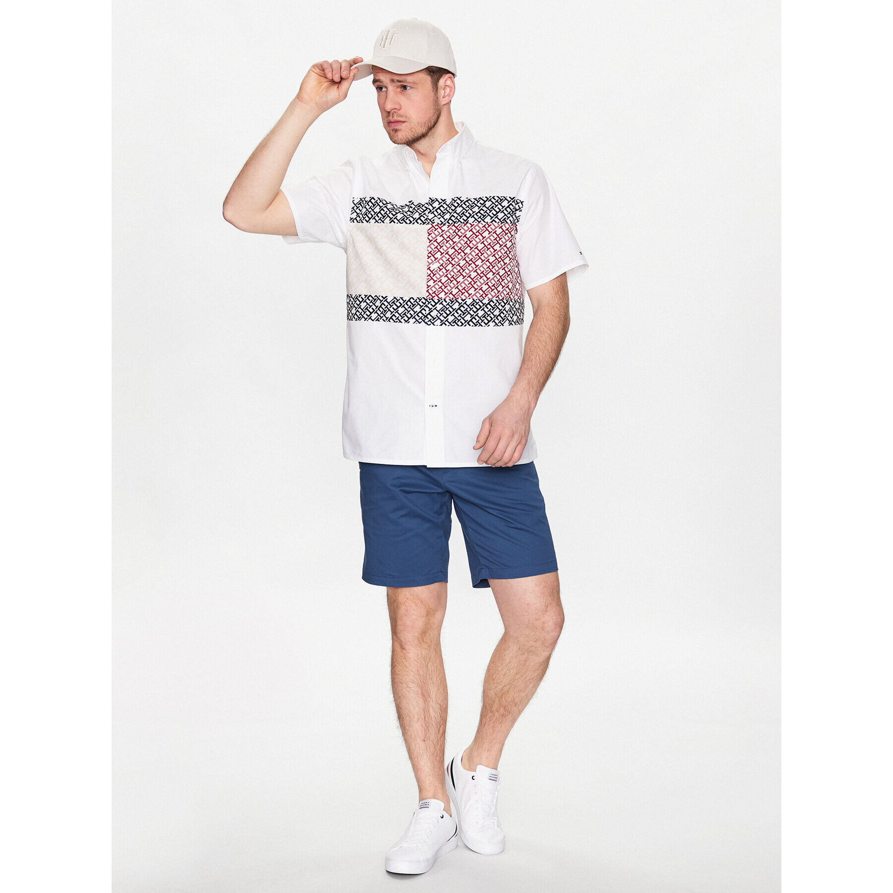 Tommy Hilfiger Шорти от плат Brooklyn MW0MW23563 Тъмносин Regular Fit - Pepit.bg