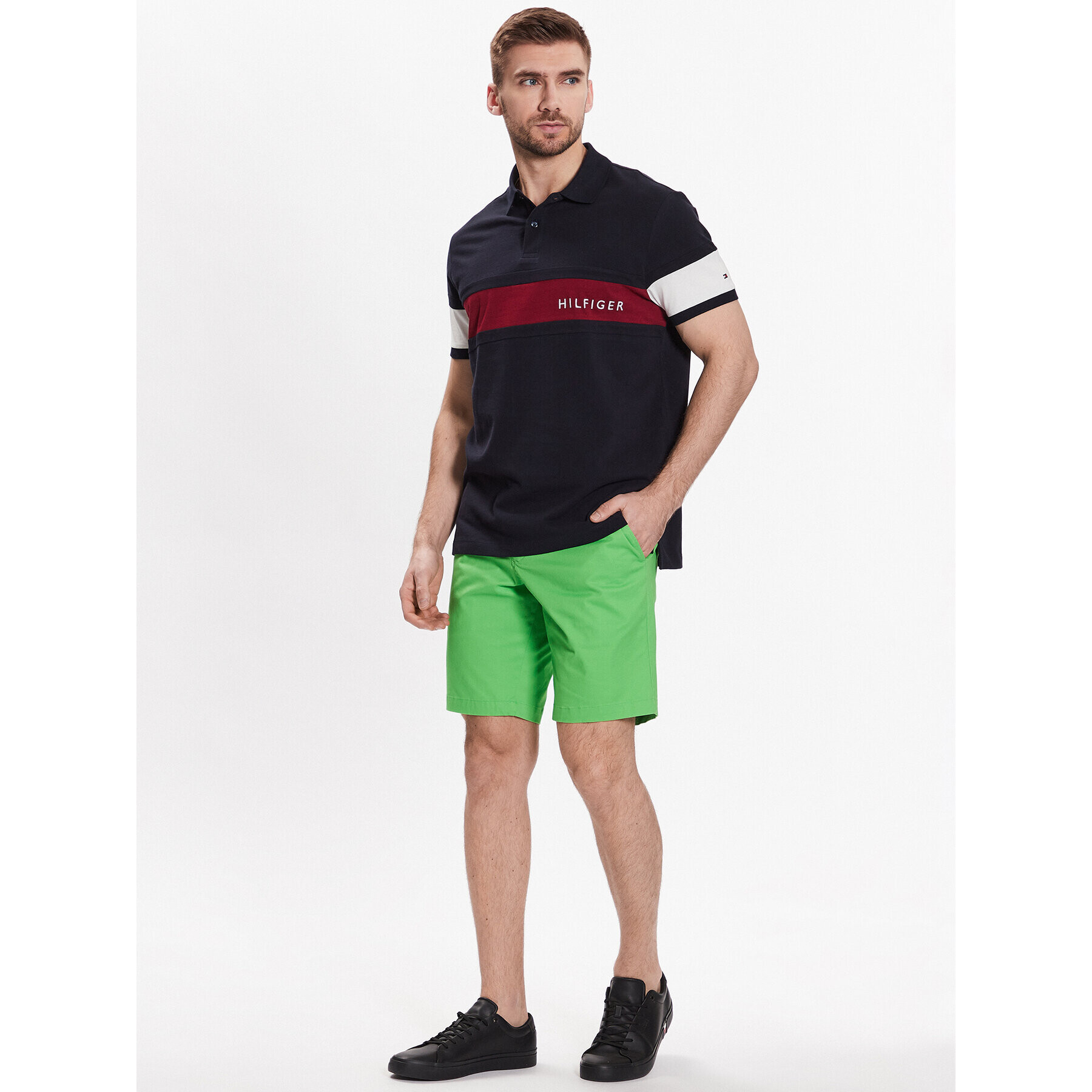 Tommy Hilfiger Шорти от плат Brooklyn MW0MW23563 Зелен Regular Fit - Pepit.bg