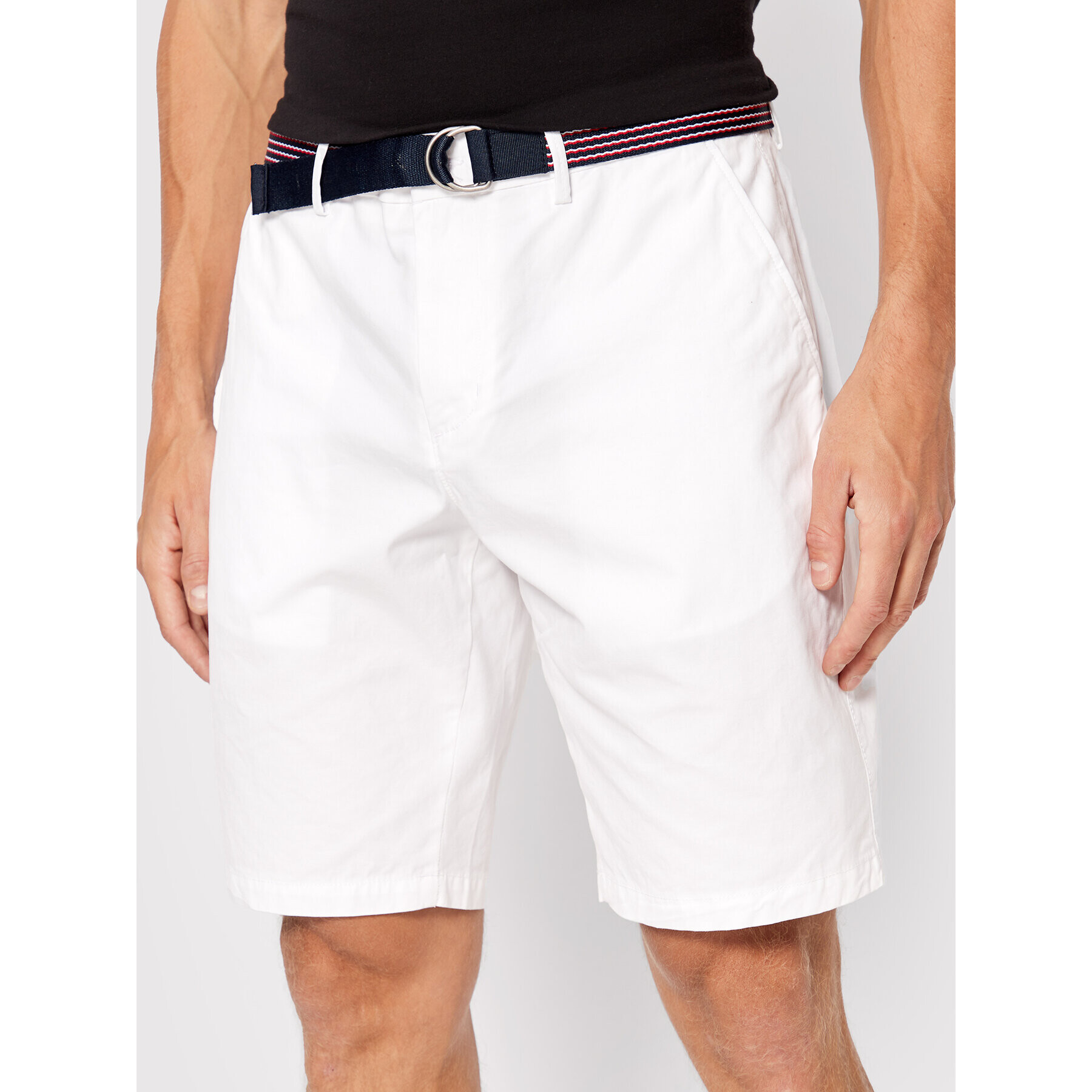 Tommy Hilfiger Шорти от плат Harlem MW0MW26620 Бял Relaxed Fit - Pepit.bg