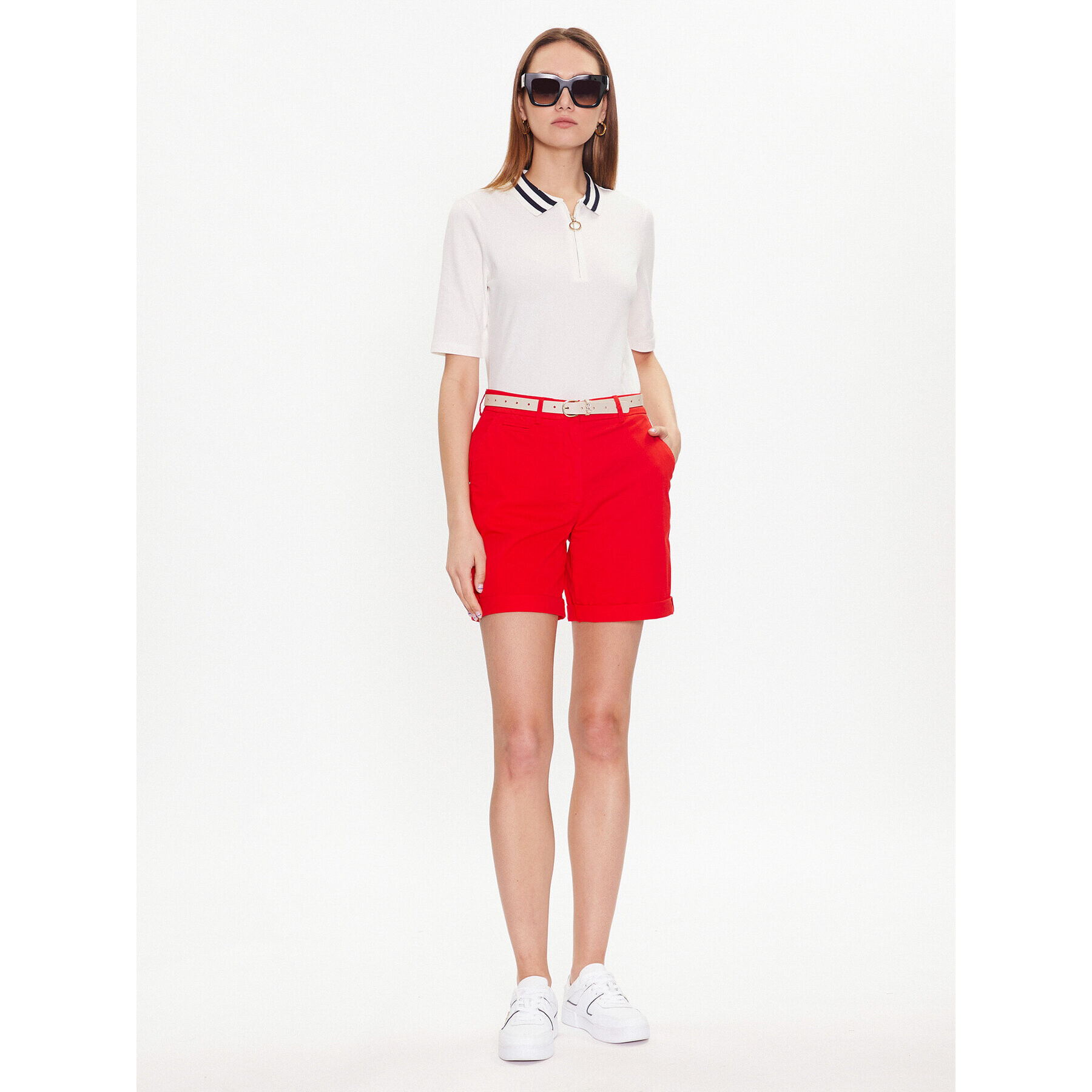 Tommy Hilfiger Шорти от плат WW0WW37772 Червен Regular Fit - Pepit.bg