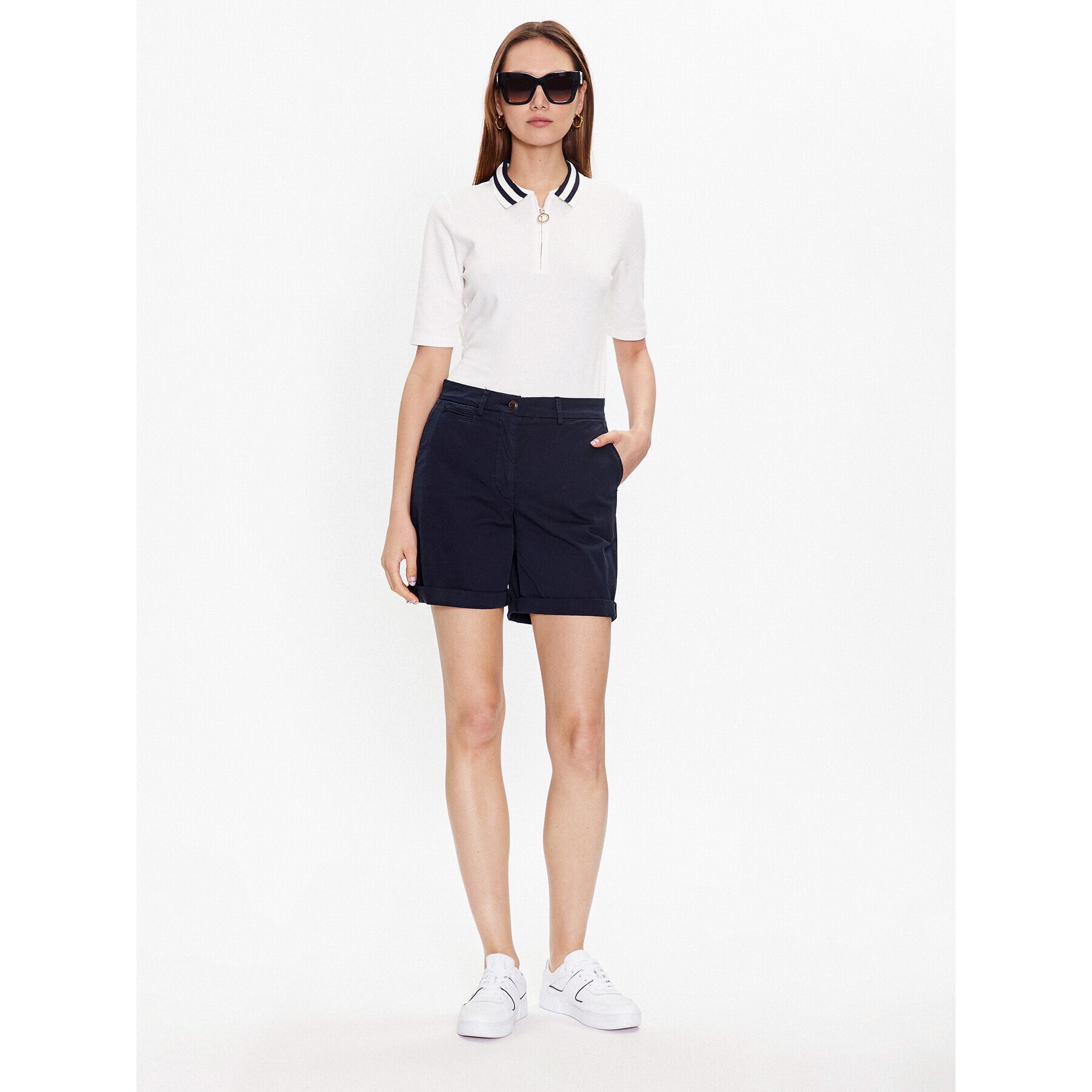 Tommy Hilfiger Шорти от плат WW0WW37772 Тъмносин Regular Fit - Pepit.bg