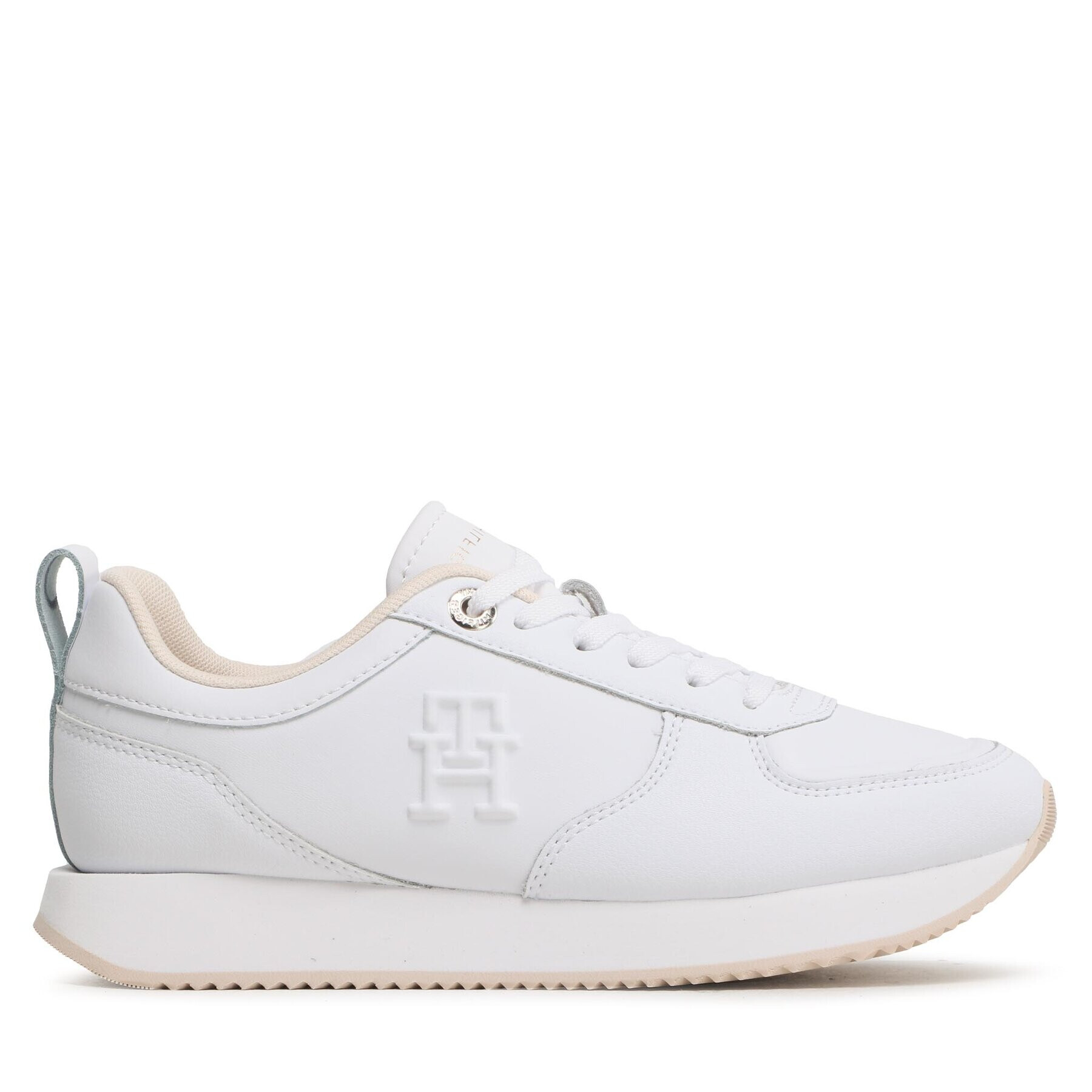 Tommy Hilfiger Сникърси Casual Leather Runner FW0FW07285 Бял - Pepit.bg