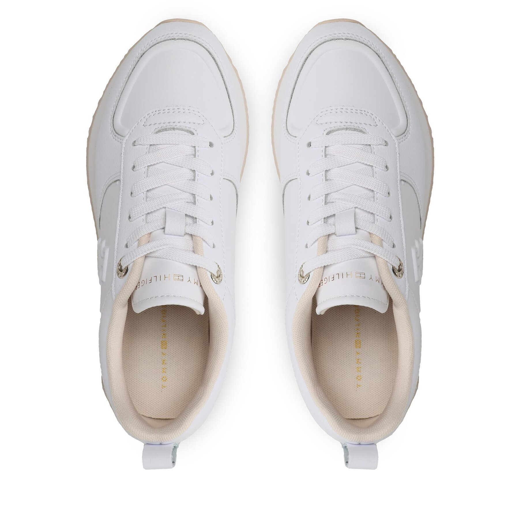 Tommy Hilfiger Сникърси Casual Leather Runner FW0FW07285 Бял - Pepit.bg