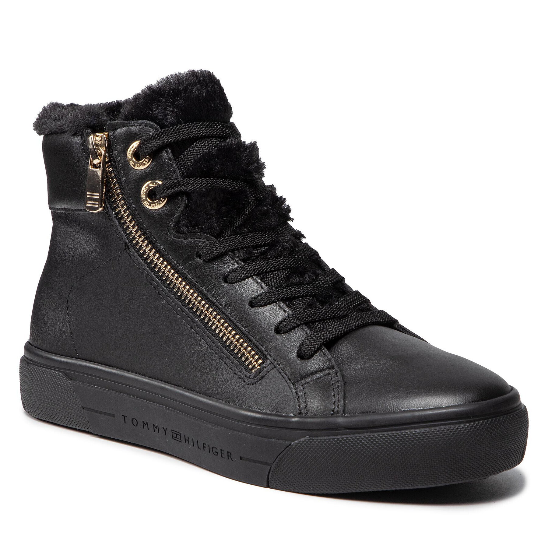 Tommy Hilfiger Сникърси Casual Warmlined Th Mid Sneaker FW0FW05226 Черен - Pepit.bg