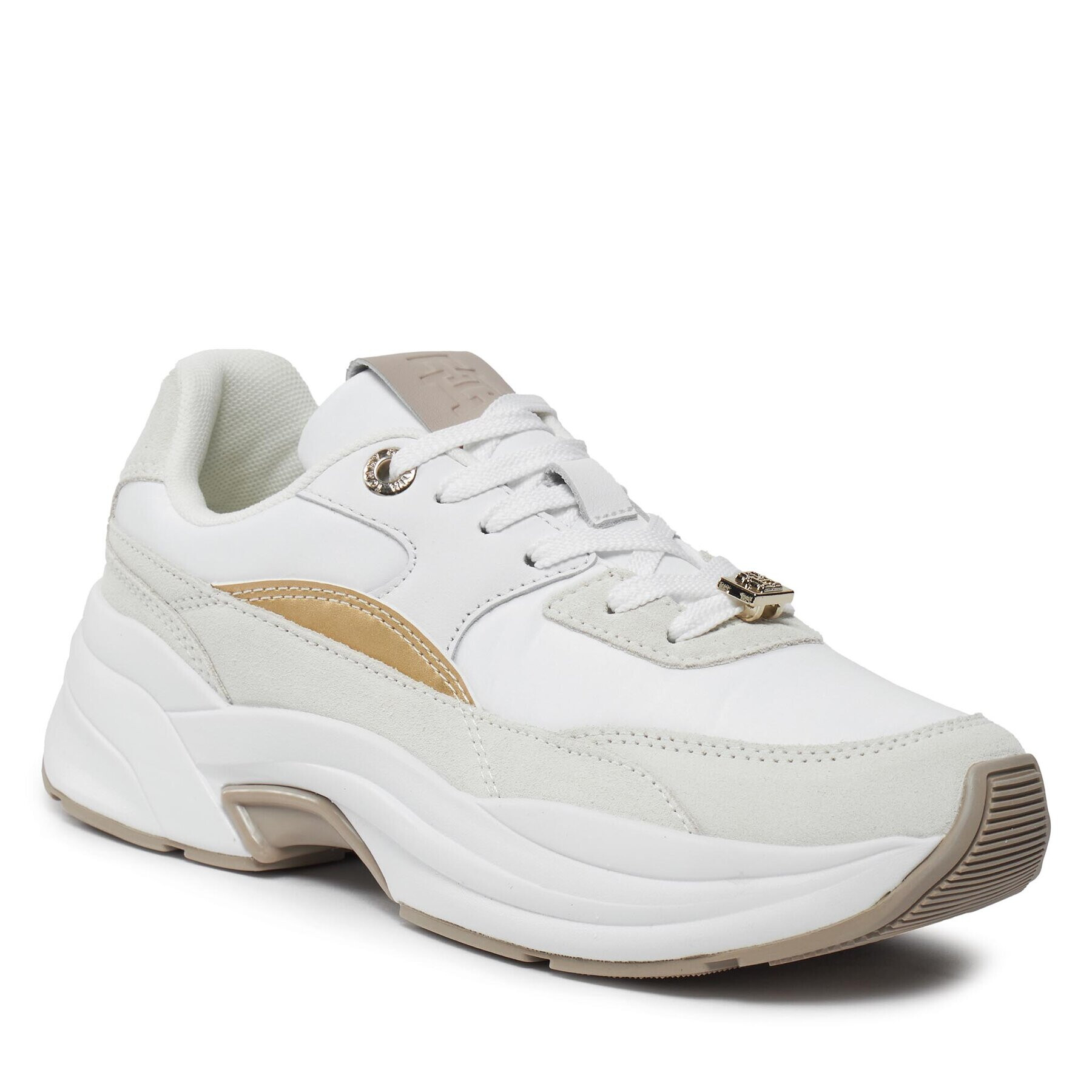 Tommy Hilfiger Сникърси Chunky Feminine Runner Hardware FW0FW07703 Бял - Pepit.bg