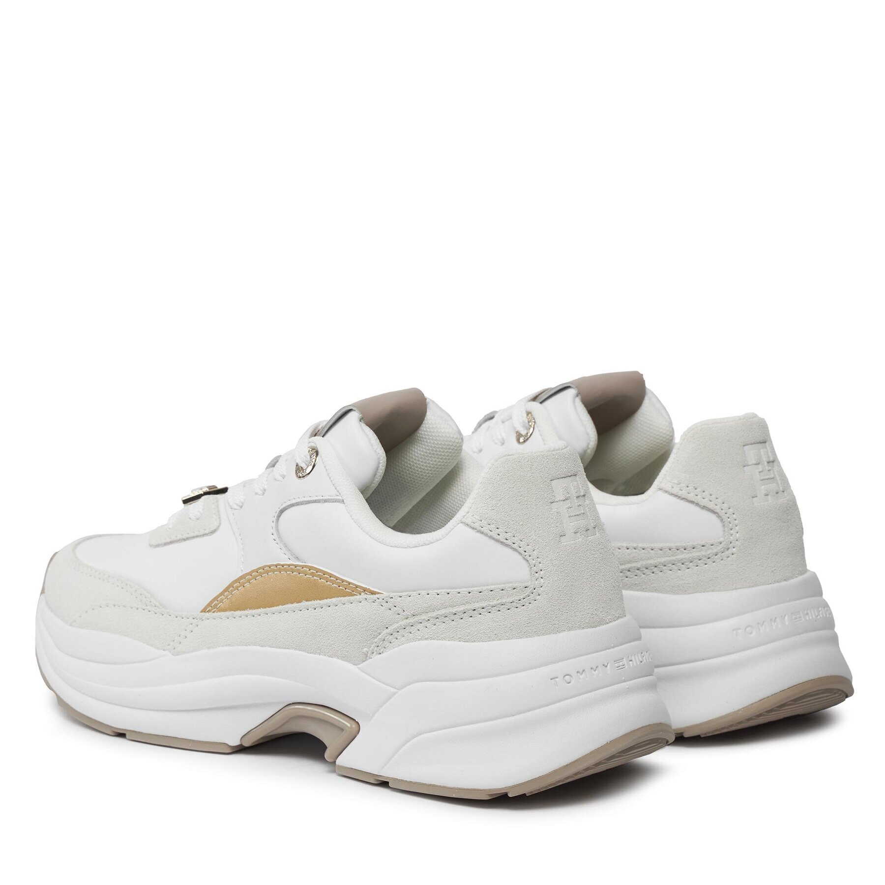 Tommy Hilfiger Сникърси Chunky Feminine Runner Hardware FW0FW07703 Бял - Pepit.bg