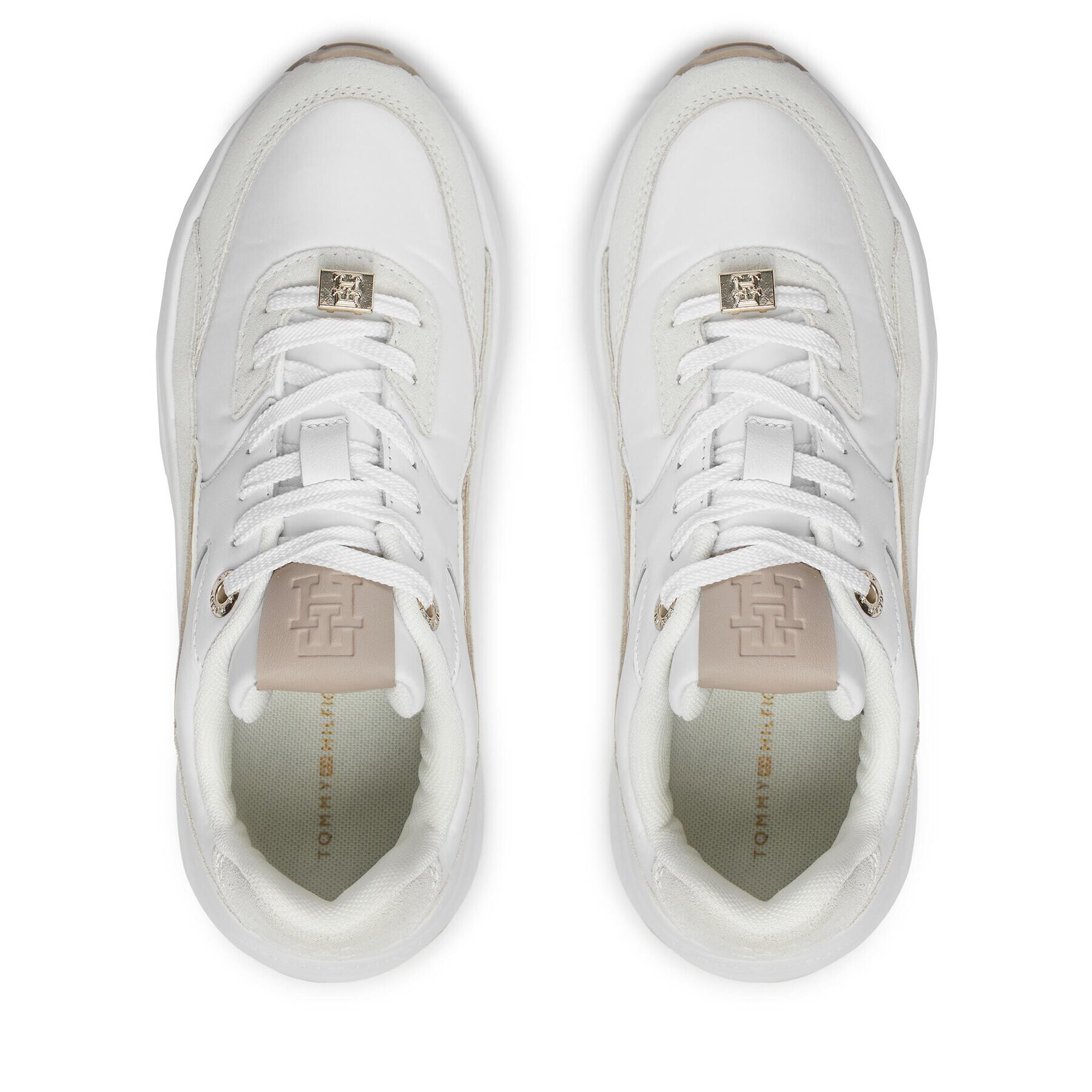 Tommy Hilfiger Сникърси Chunky Feminine Runner Hardware FW0FW07703 Бял - Pepit.bg