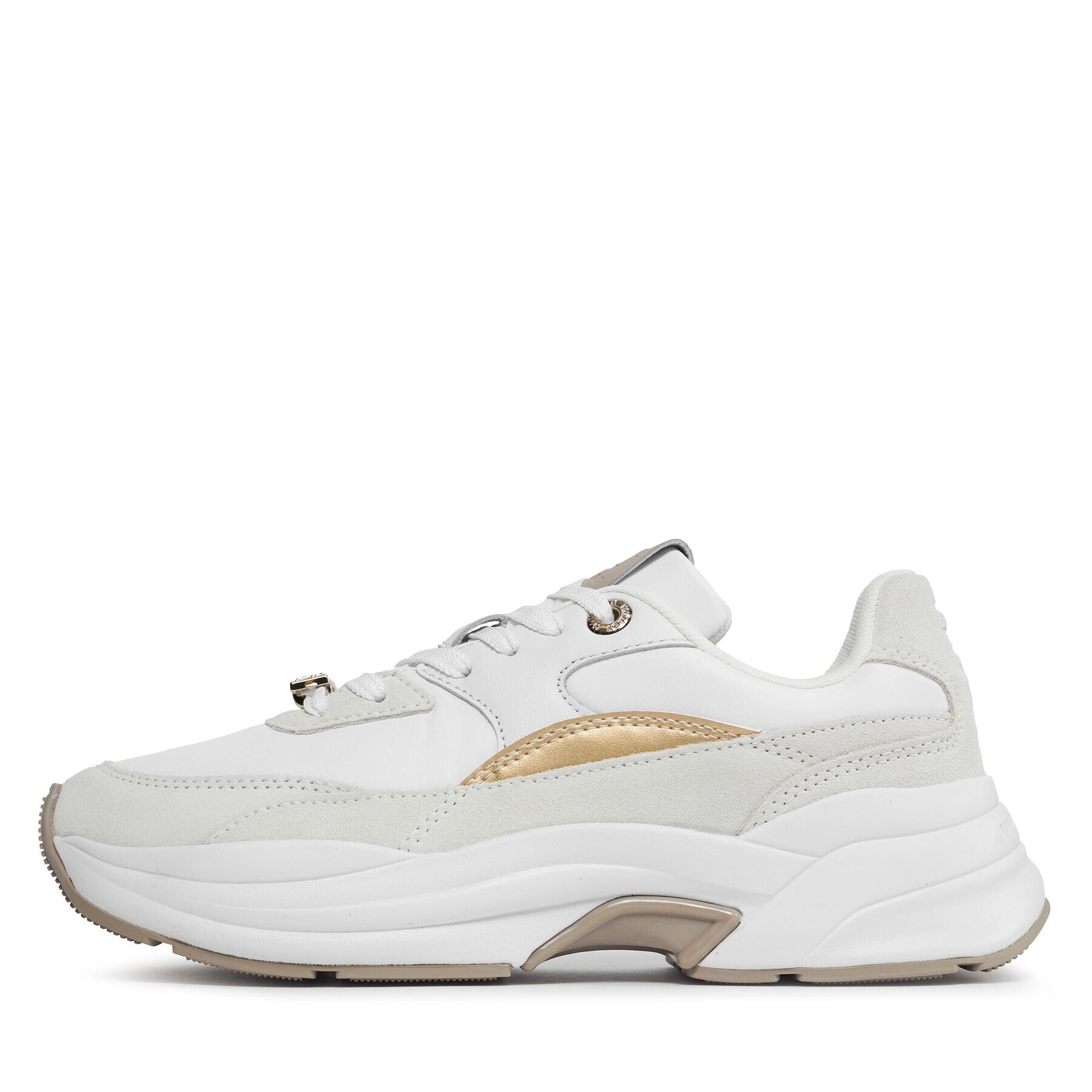 Tommy Hilfiger Сникърси Chunky Feminine Runner Hardware FW0FW07703 Бял - Pepit.bg