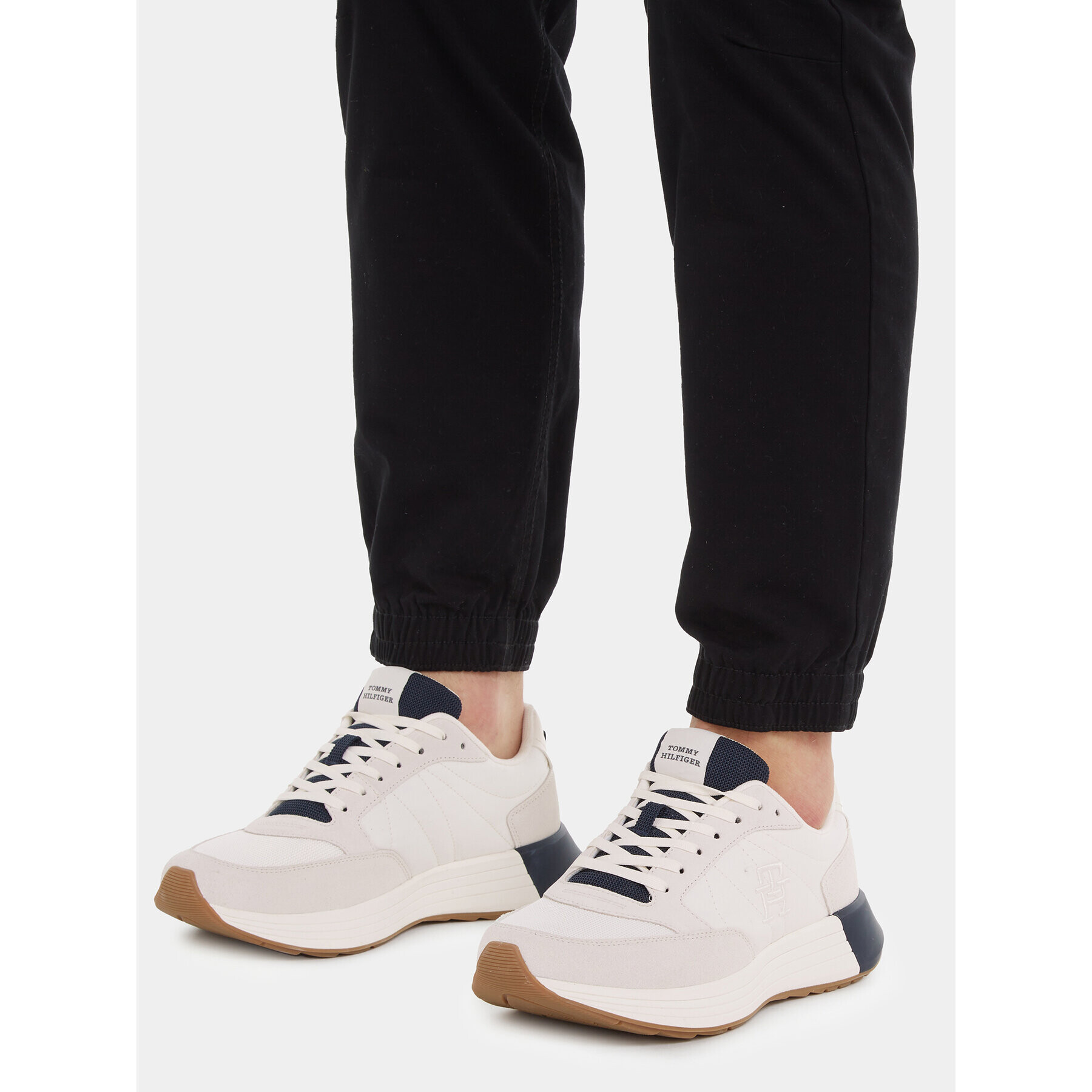 Tommy Hilfiger Сникърси Classic Elevated Runner Mix FM0FM04636 Бял - Pepit.bg