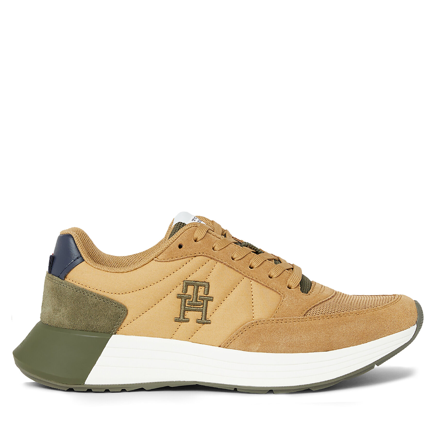 Tommy Hilfiger Сникърси Classic Elevated Runner Mix FM0FM04636 Каки - Pepit.bg