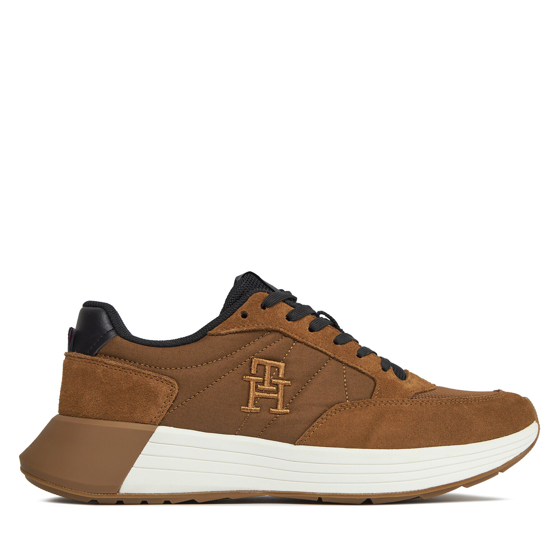 Tommy Hilfiger Сникърси Classic Elevated Runner Mix FM0FM04876 Кафяв - Pepit.bg