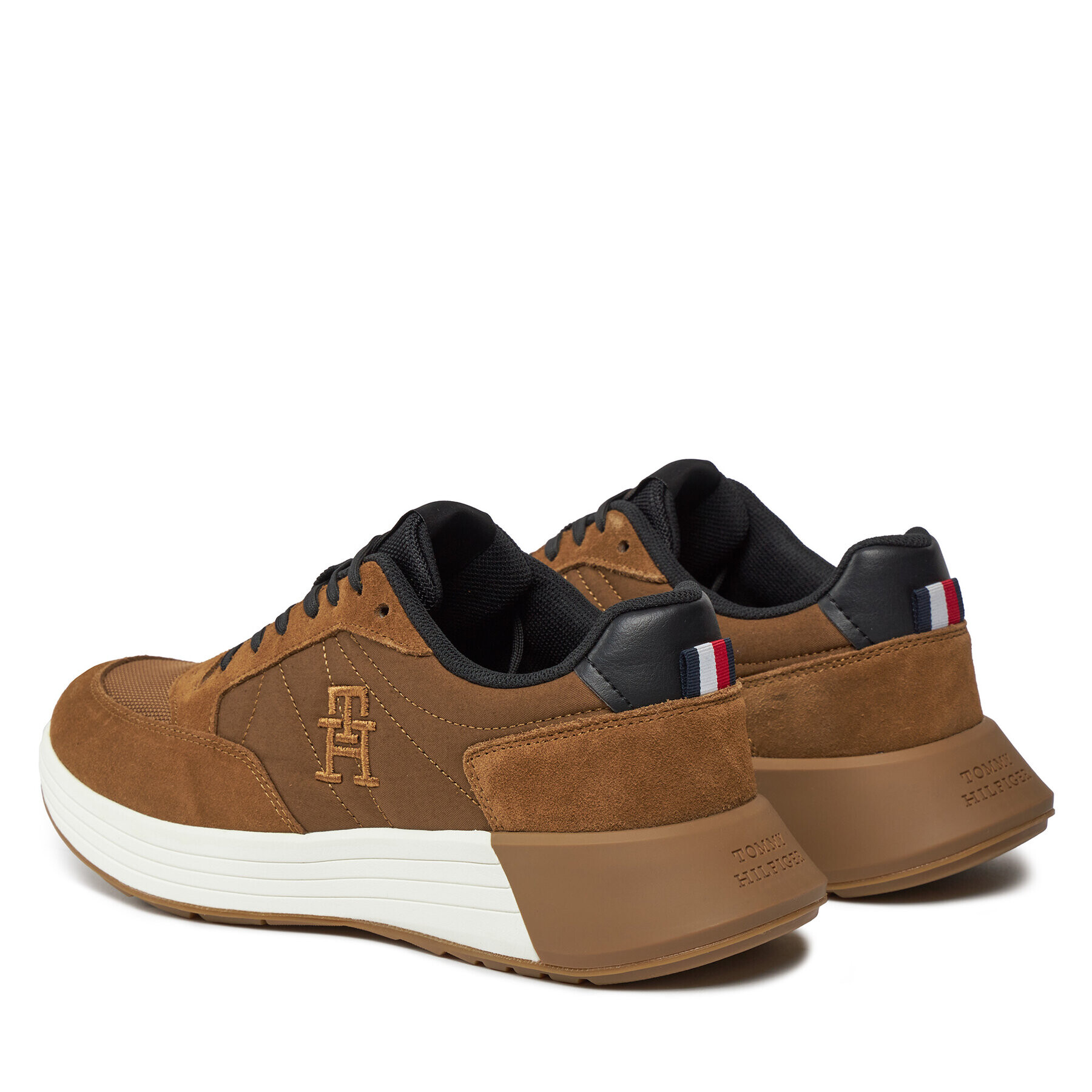 Tommy Hilfiger Сникърси Classic Elevated Runner Mix FM0FM04876 Кафяв - Pepit.bg