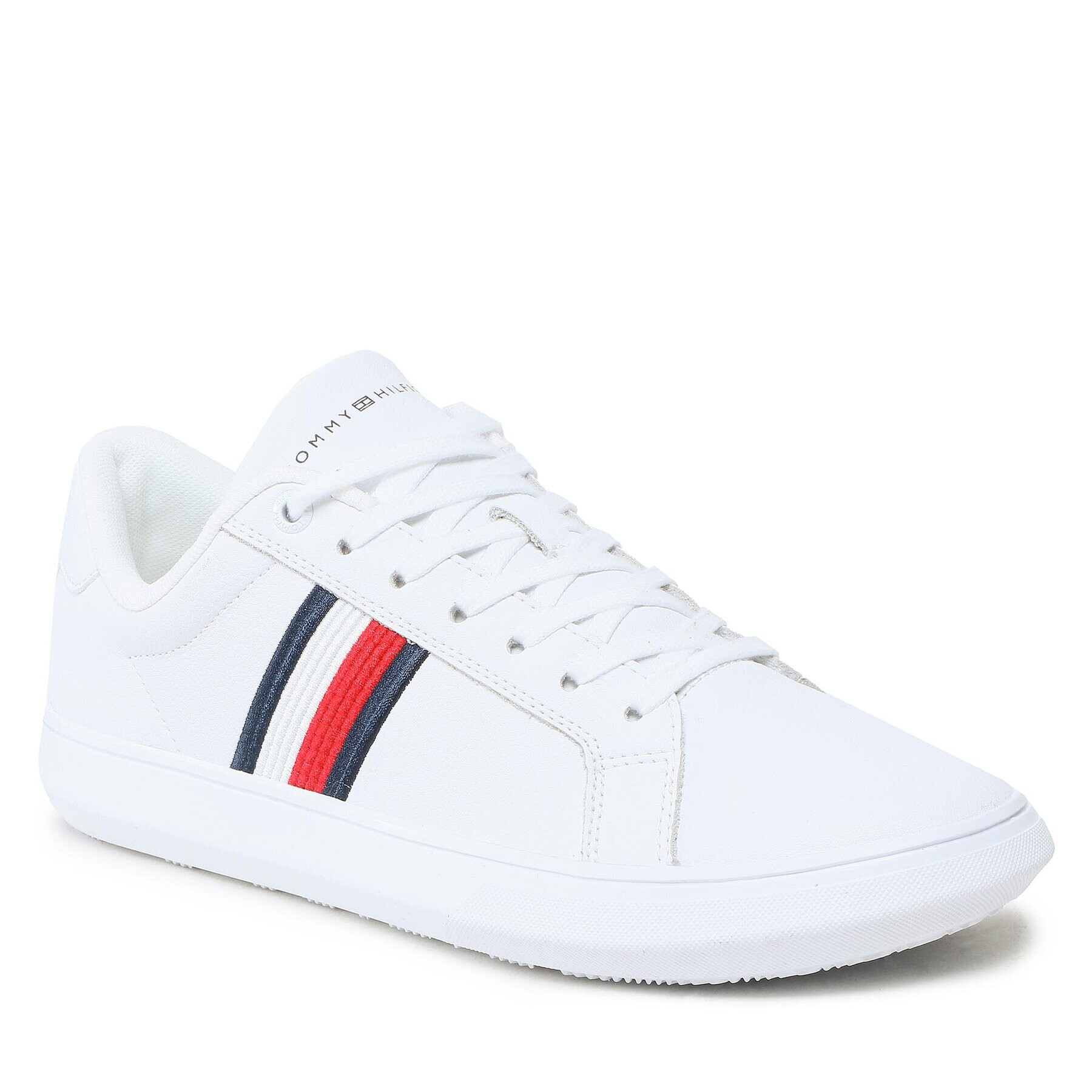 Tommy Hilfiger Сникърси Corporate Cup Leather Cup Stripes FM0FM04550 Бял - Pepit.bg