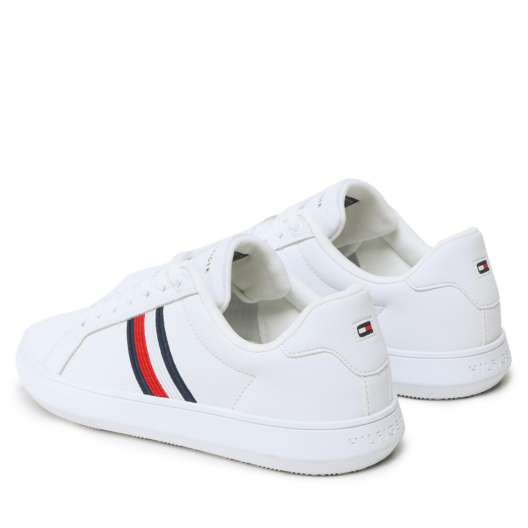 Tommy Hilfiger Сникърси Corporate Cup Leather Cup Stripes FM0FM04550 Бял - Pepit.bg