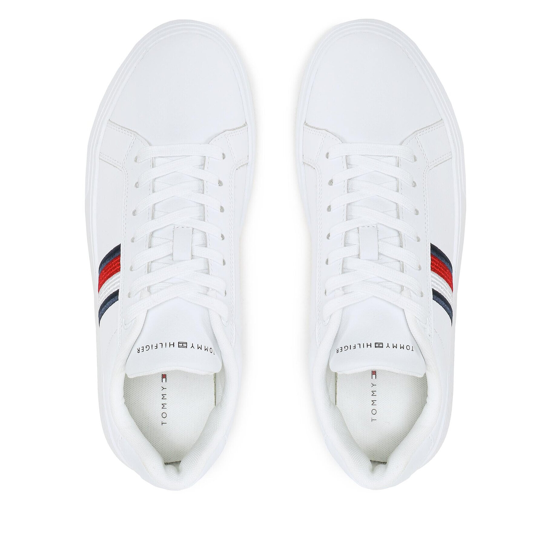 Tommy Hilfiger Сникърси Corporate Cup Leather Cup Stripes FM0FM04550 Бял - Pepit.bg