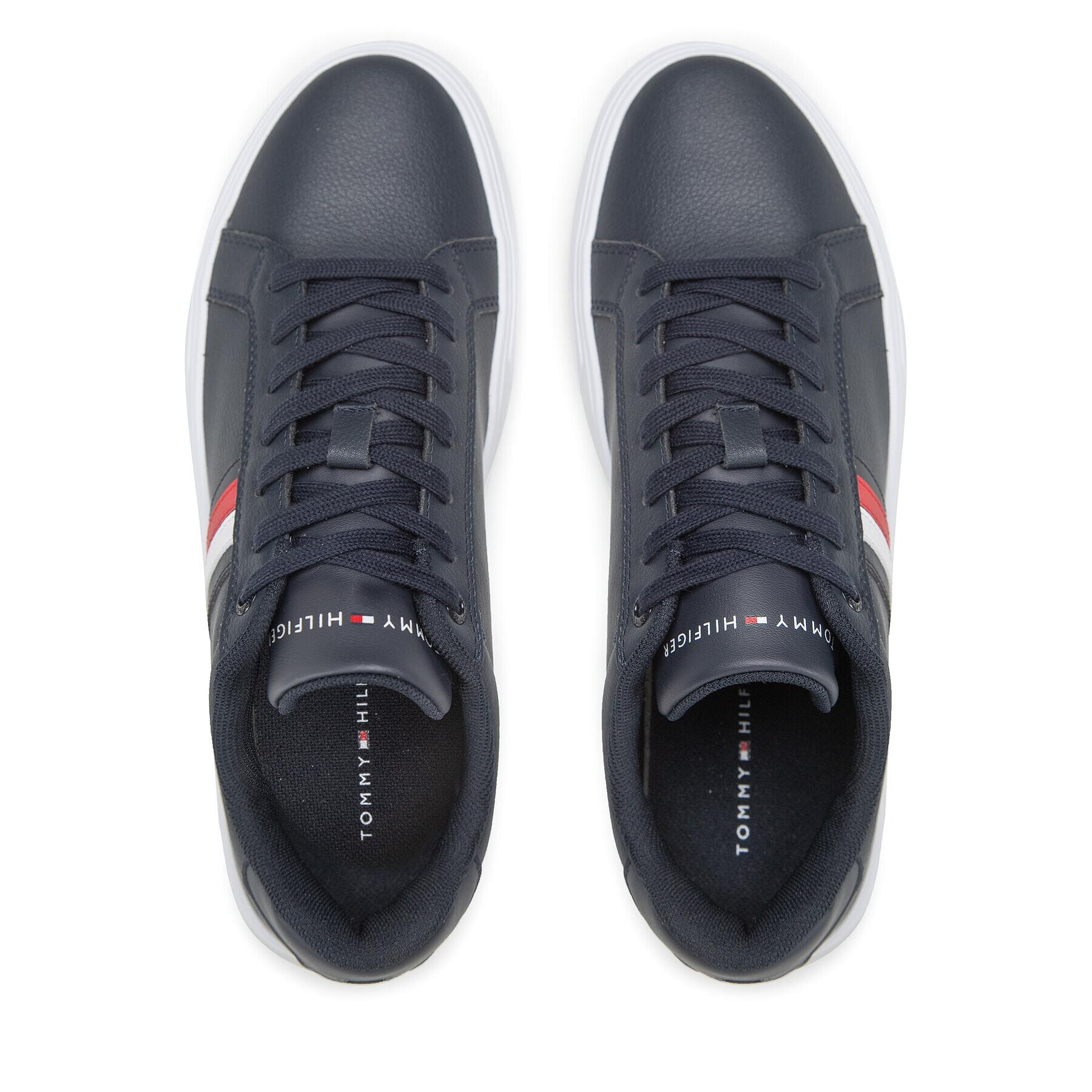 Tommy Hilfiger Сникърси Corporate Cup Leather Stripes FM0FM04275 Тъмносин - Pepit.bg