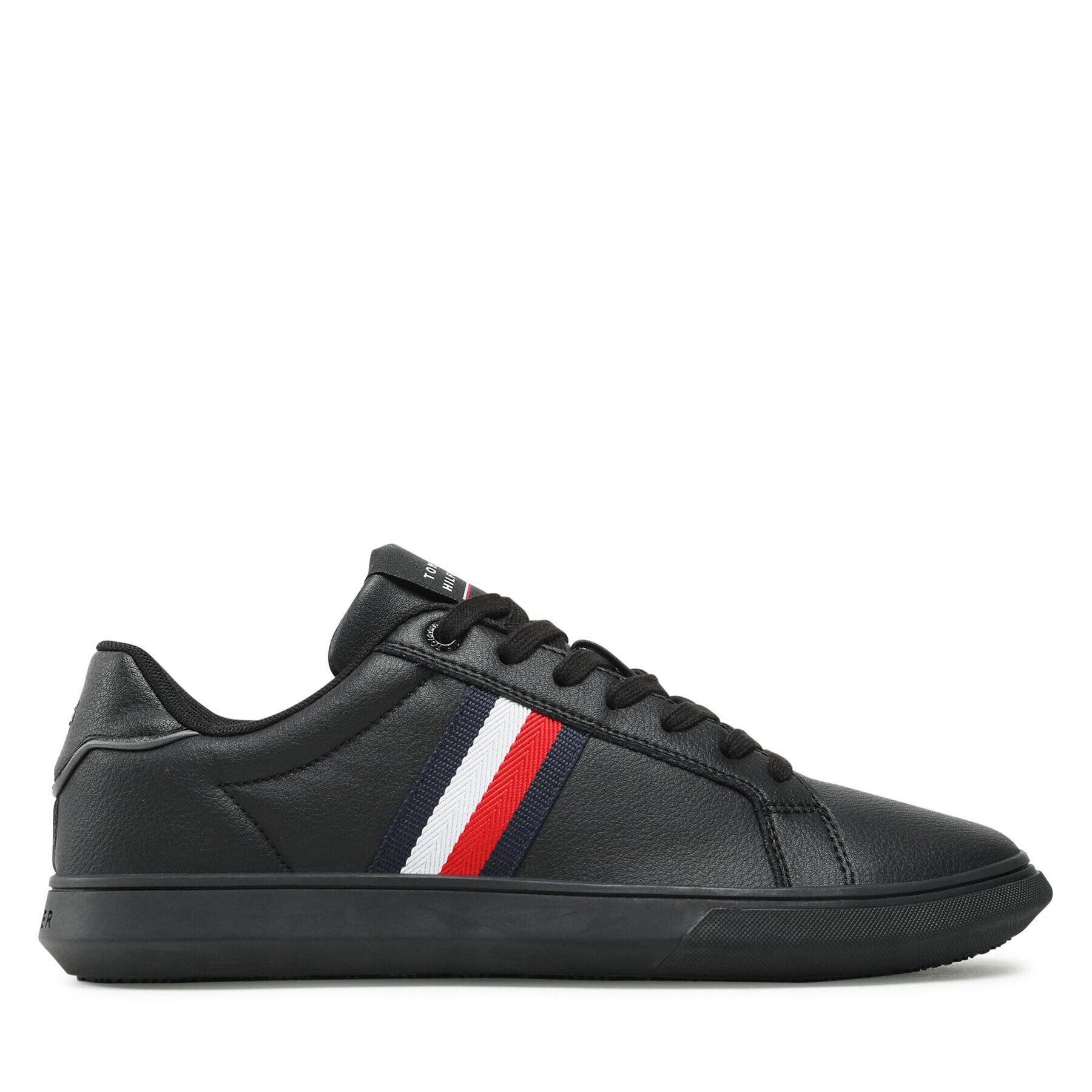 Tommy Hilfiger Сникърси Corporate Leather Cup Stripes FM0FM04732 Черен - Pepit.bg