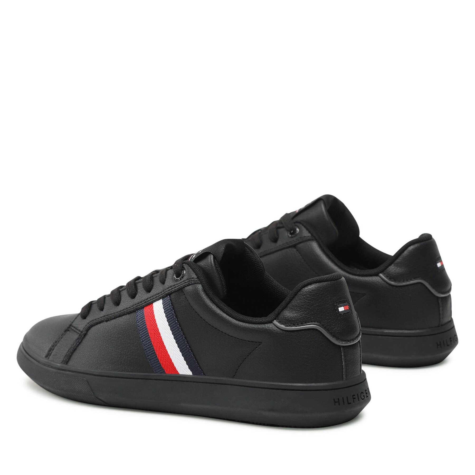 Tommy Hilfiger Сникърси Corporate Leather Cup Stripes FM0FM04732 Черен - Pepit.bg