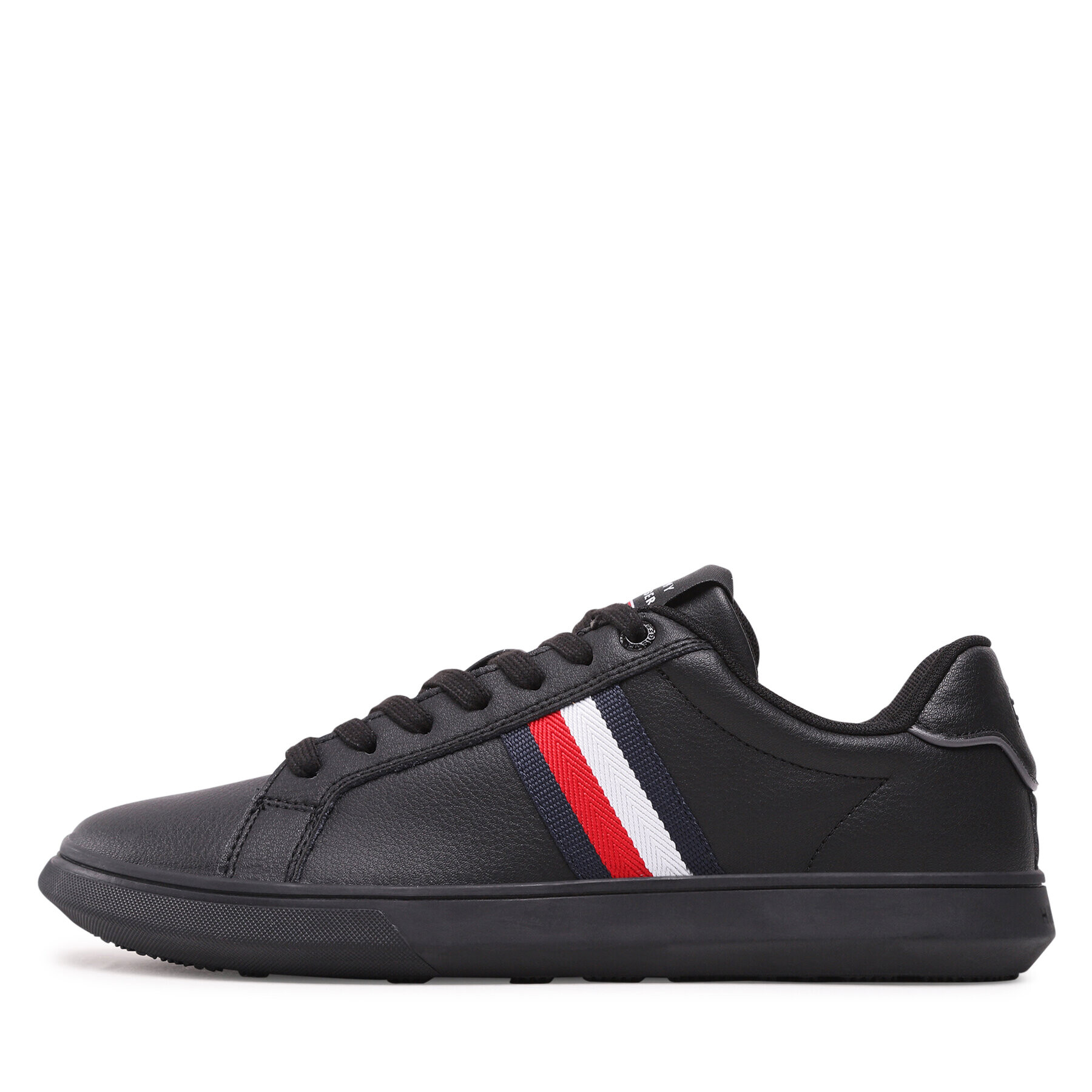 Tommy Hilfiger Сникърси Corporate Leather Cup Stripes FM0FM04732 Черен - Pepit.bg