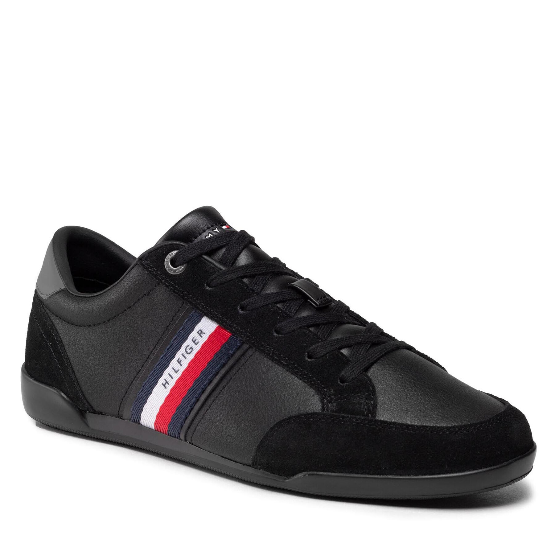 Tommy Hilfiger Сникърси Corporate Material Mix Leather FM0FM03741 Черен - Pepit.bg