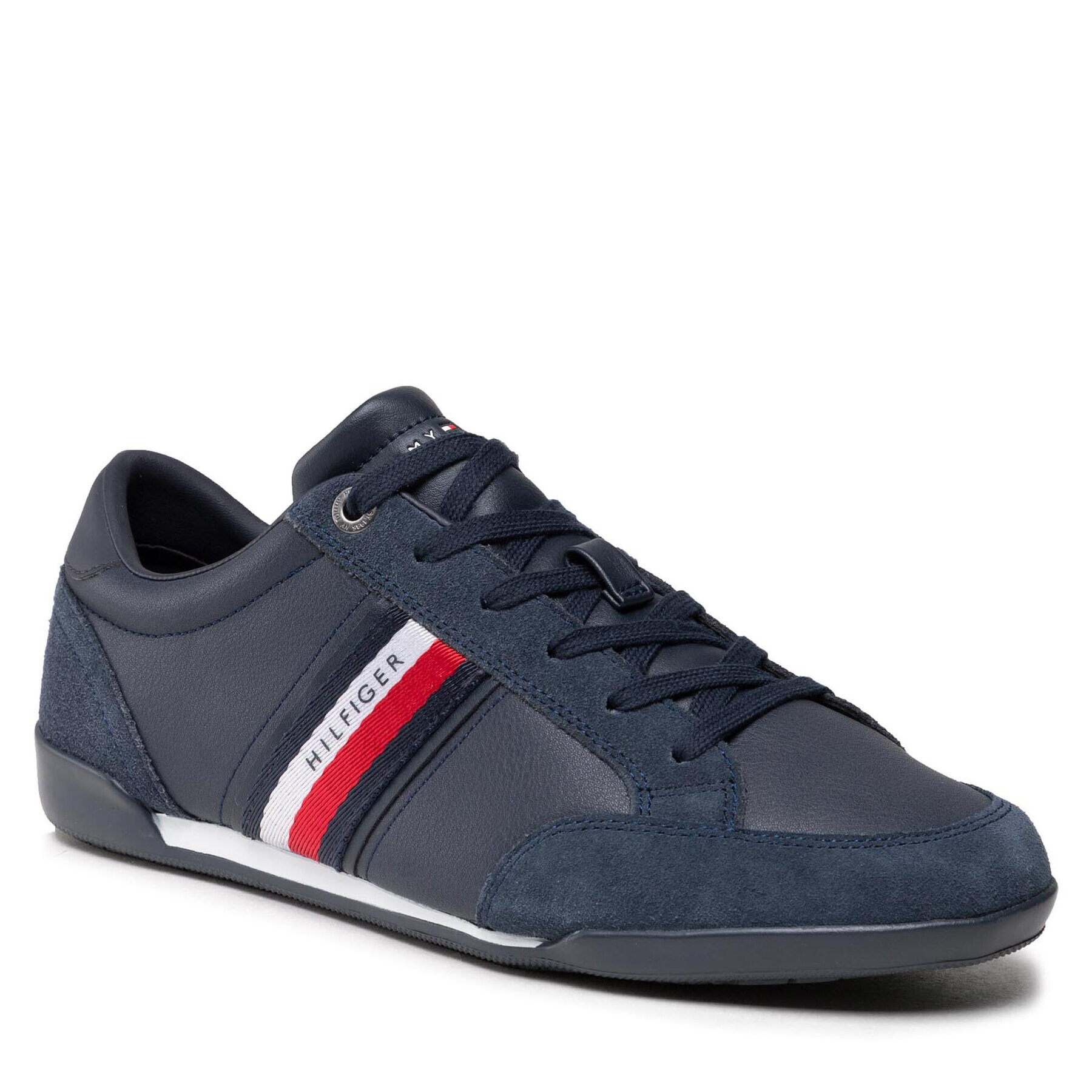 Tommy Hilfiger Сникърси Corporate Material Mix Leather FM0FM03741 Тъмносин - Pepit.bg