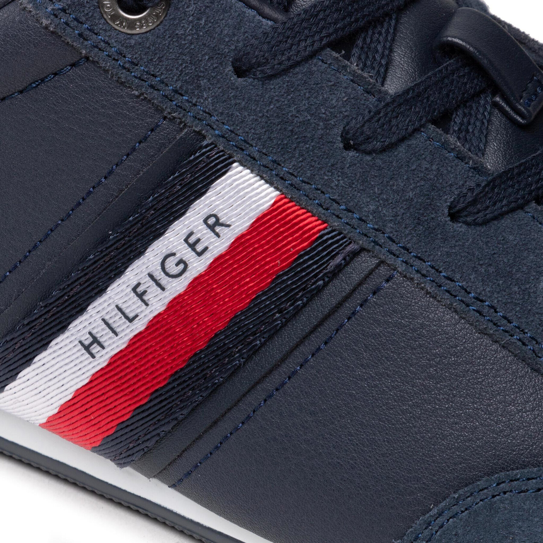 Tommy Hilfiger Сникърси Corporate Material Mix Leather FM0FM03741 Тъмносин - Pepit.bg