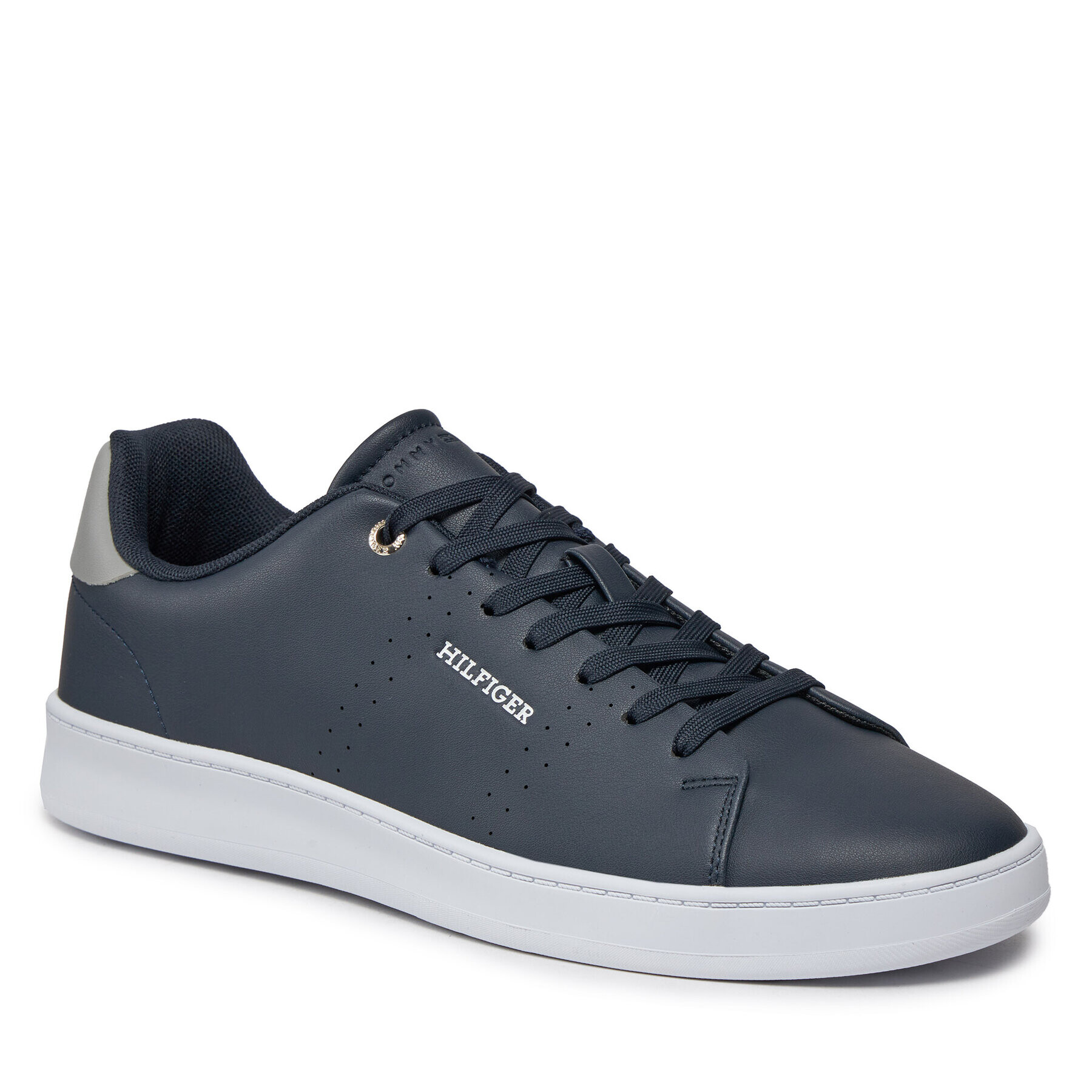 Tommy Hilfiger Сникърси Court Cup Lth Perf Detail FM0FM05038 Тъмносин - Pepit.bg