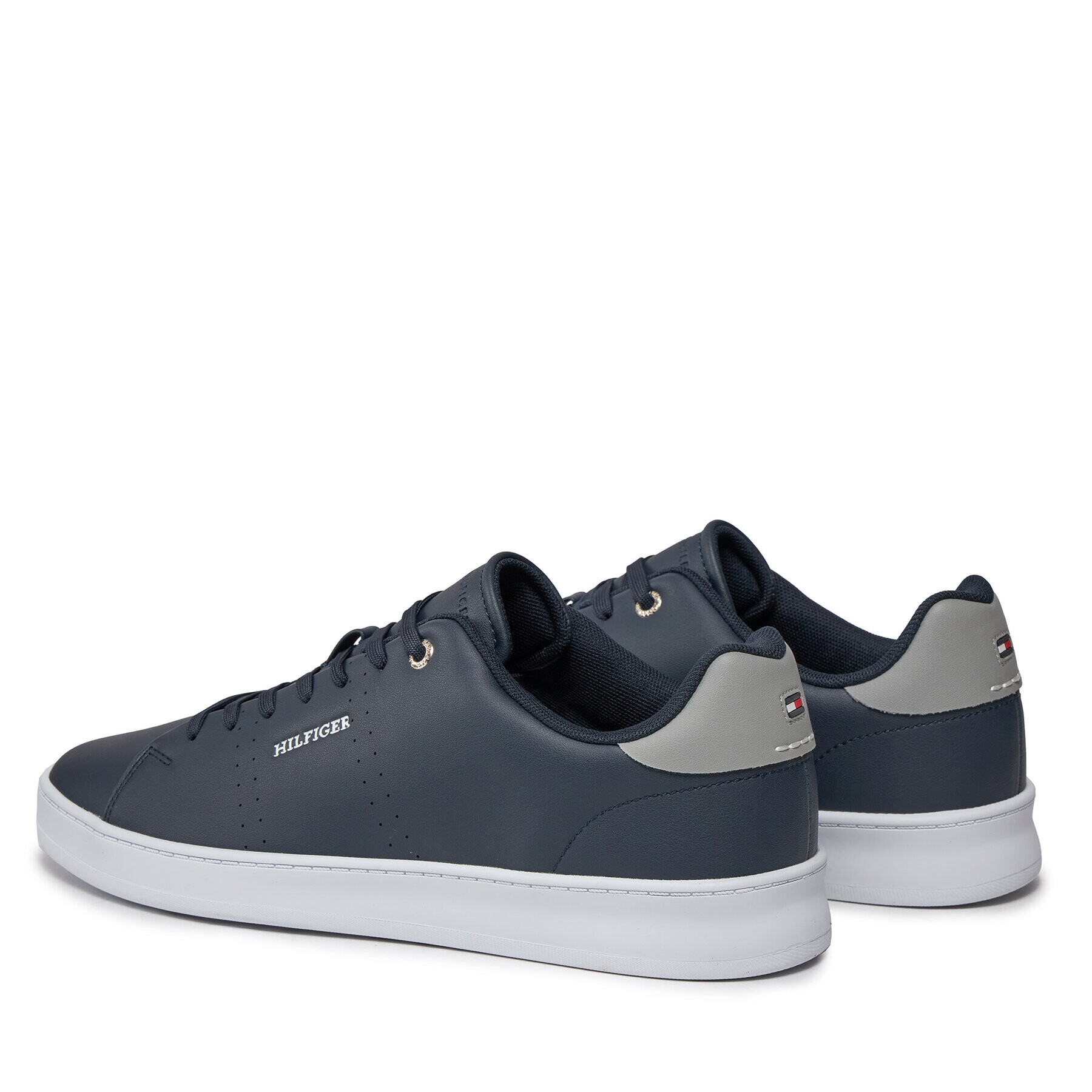 Tommy Hilfiger Сникърси Court Cup Lth Perf Detail FM0FM05038 Тъмносин - Pepit.bg