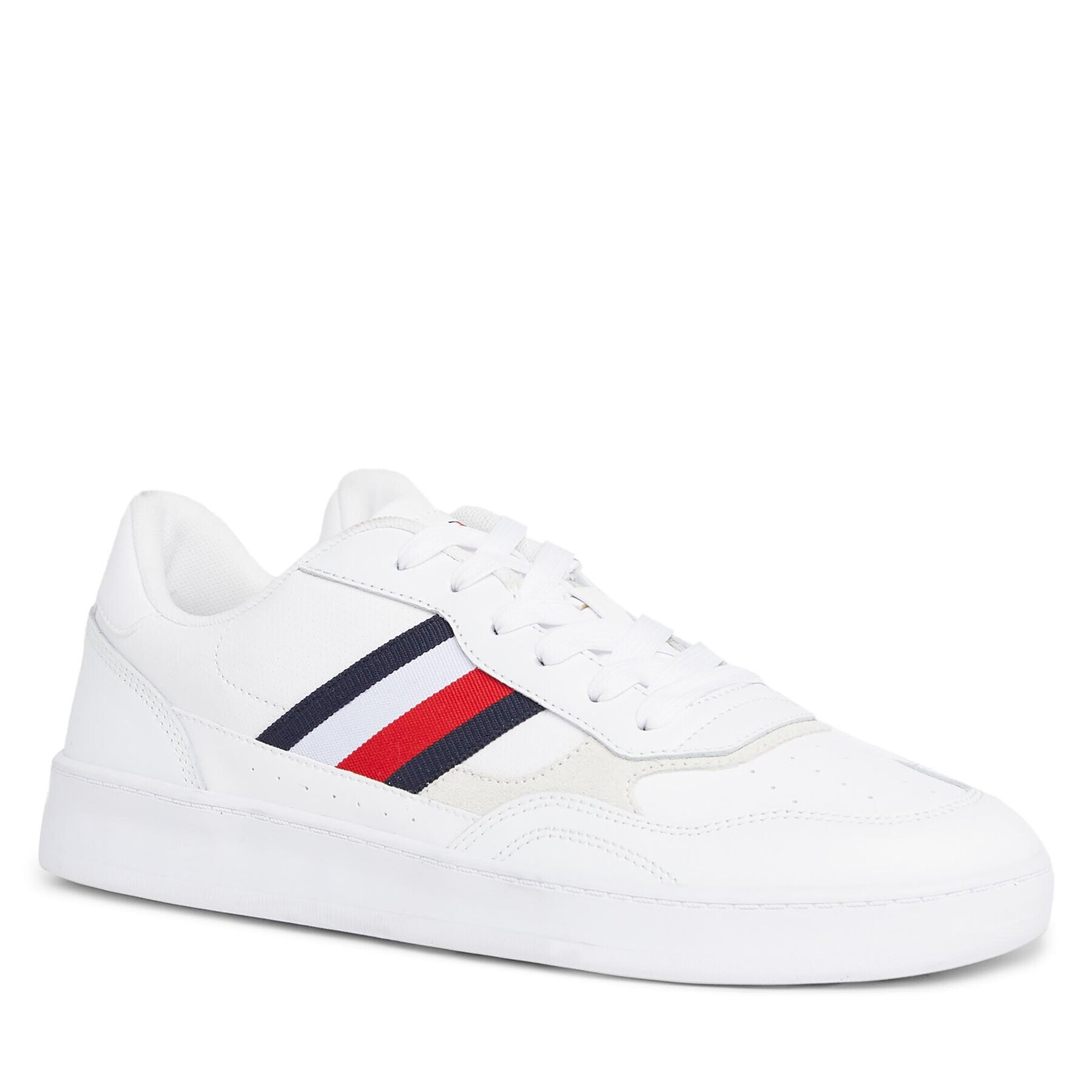 Tommy Hilfiger Сникърси Court Cupsole Retro Lth Stripes FM0FM04828 Бял - Pepit.bg