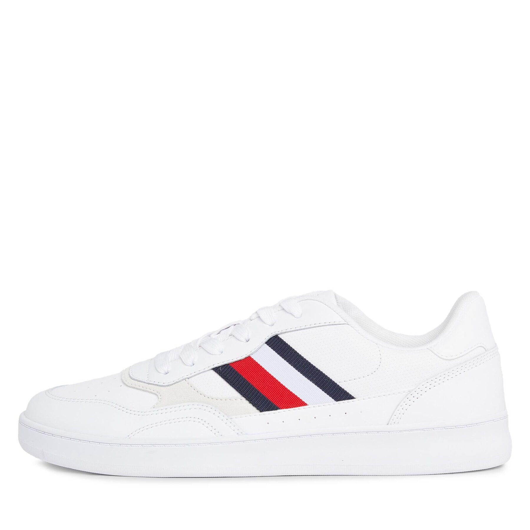 Tommy Hilfiger Сникърси Court Cupsole Retro Lth Stripes FM0FM04828 Бял - Pepit.bg