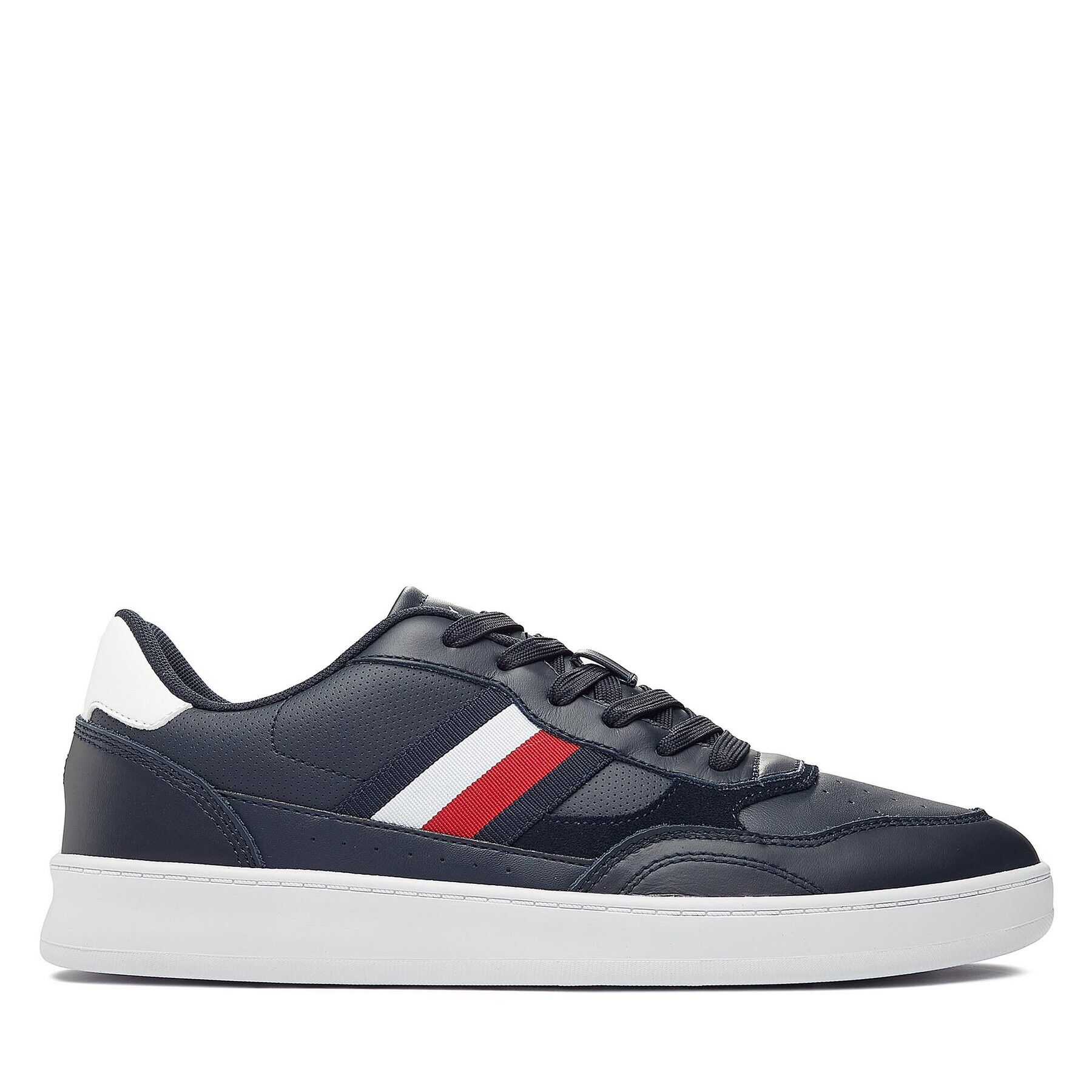 Tommy Hilfiger Сникърси Court Cupsole Retro Lth Stripes FM0FM04828 Син - Pepit.bg