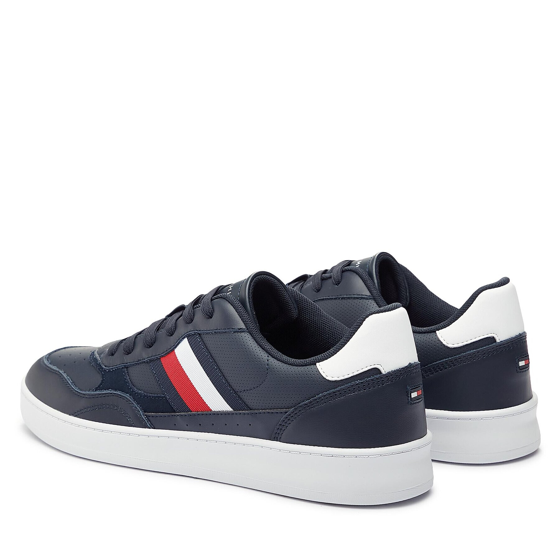 Tommy Hilfiger Сникърси Court Cupsole Retro Lth Stripes FM0FM04828 Син - Pepit.bg