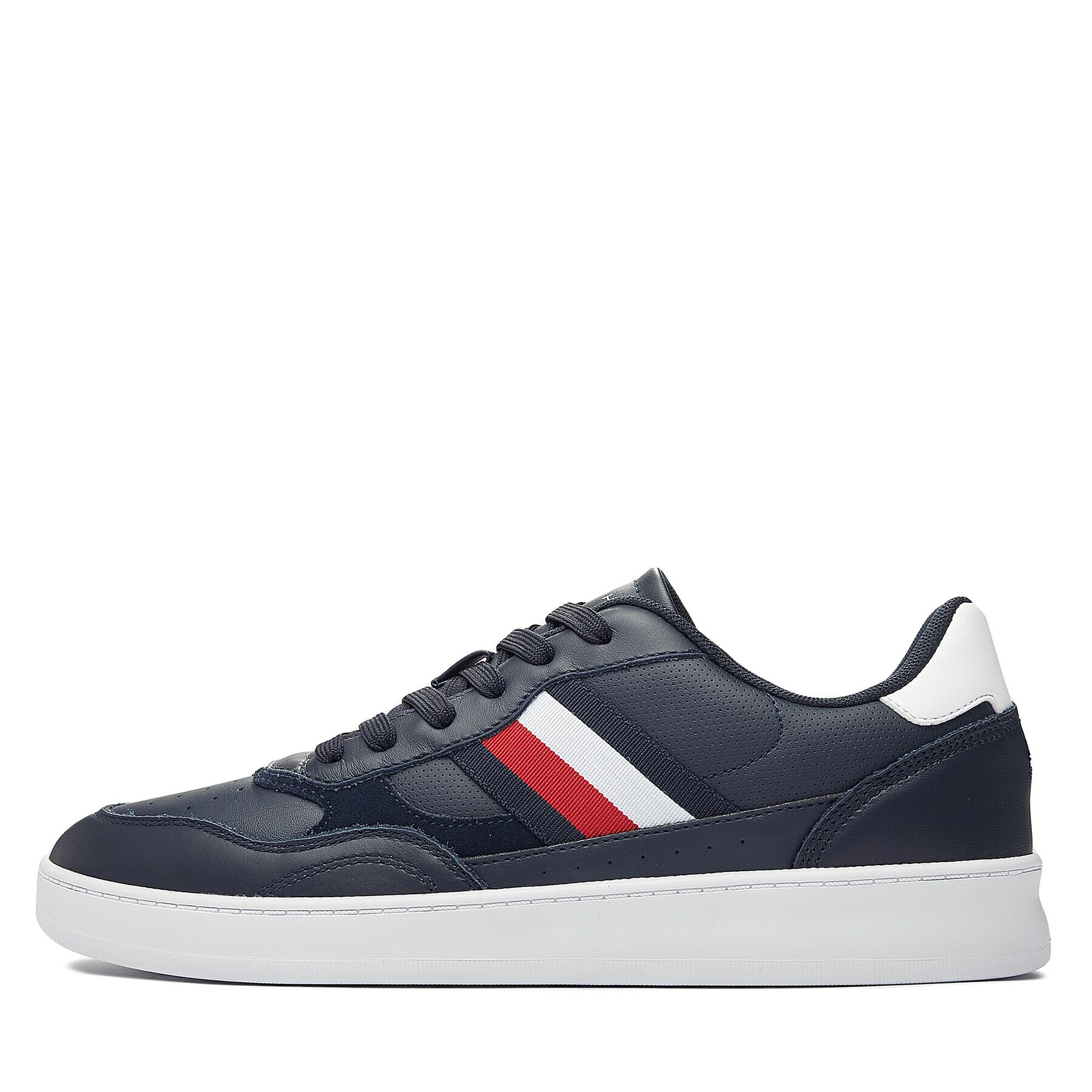 Tommy Hilfiger Сникърси Court Cupsole Retro Lth Stripes FM0FM04828 Син - Pepit.bg