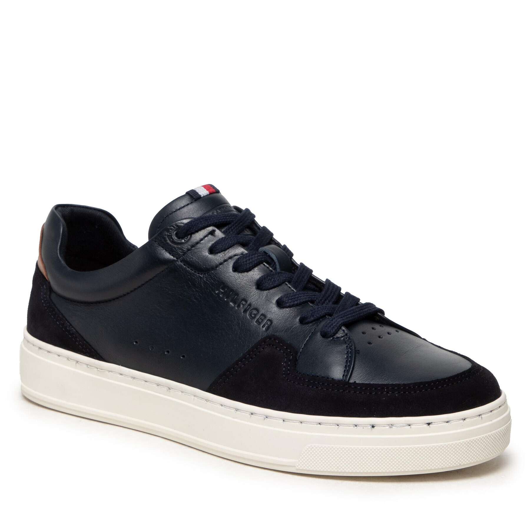 Tommy Hilfiger Сникърси Cupsole Sustainable Leather Mix FM0FM03830 Тъмносин - Pepit.bg