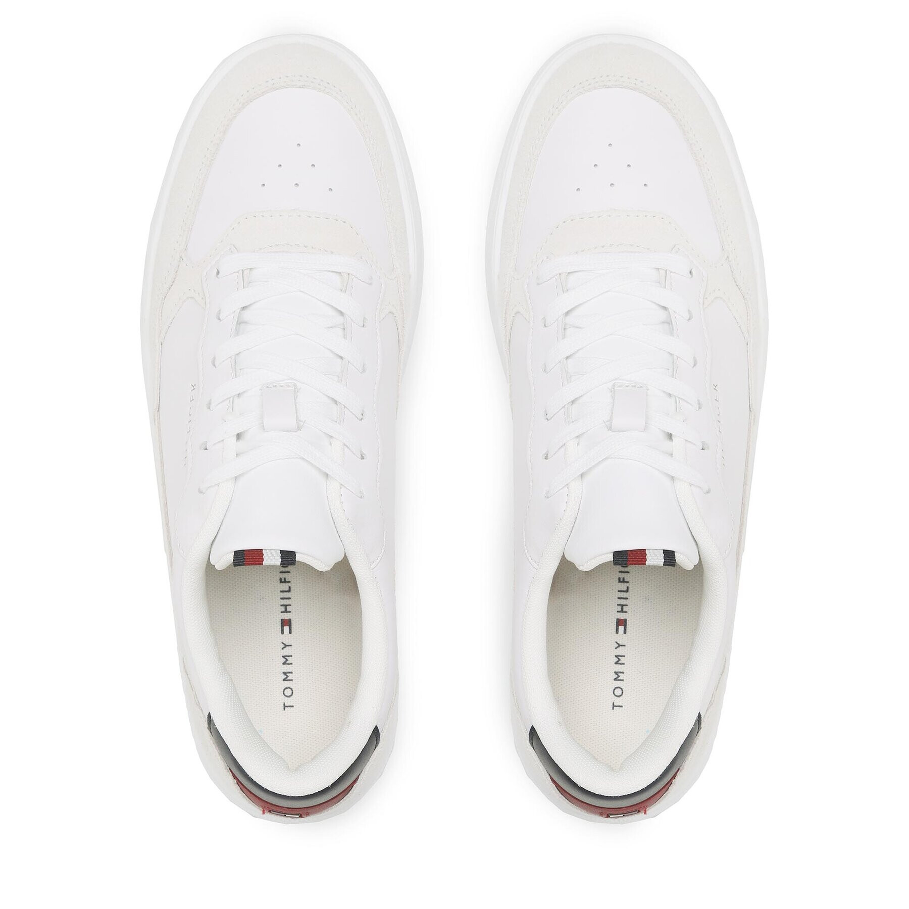 Tommy Hilfiger Сникърси Elevated Cupsole Leather Mix FM0FM04358 Бял - Pepit.bg