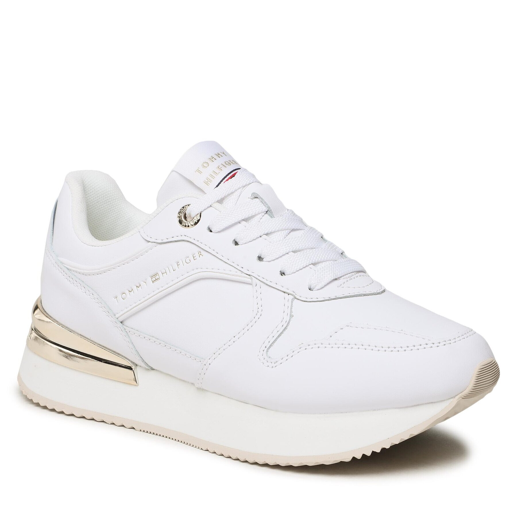 Tommy Hilfiger Сникърси Elevated Feminine Leather Runner FW0FW07108 Бял - Pepit.bg