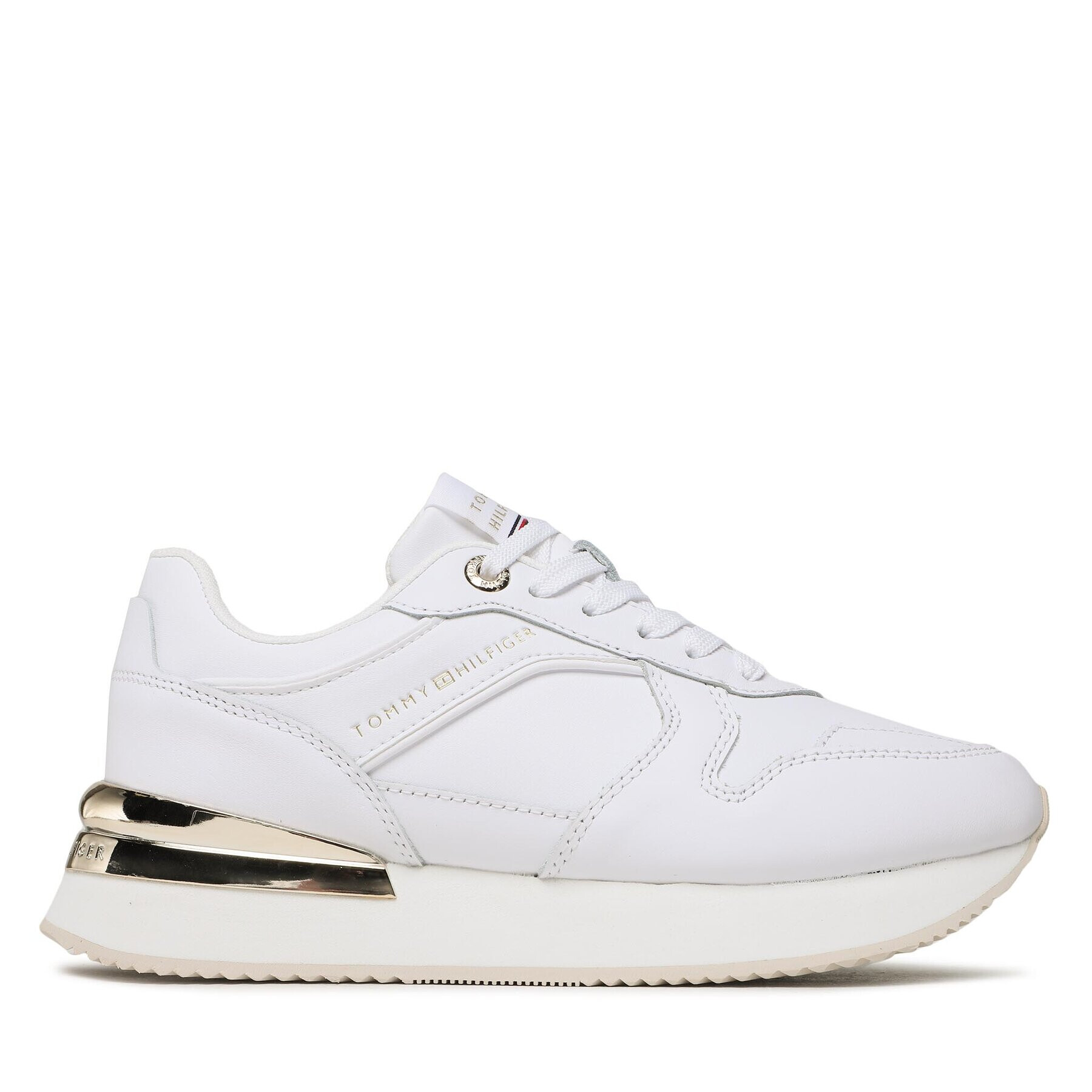Tommy Hilfiger Сникърси Elevated Feminine Leather Runner FW0FW07108 Бял - Pepit.bg