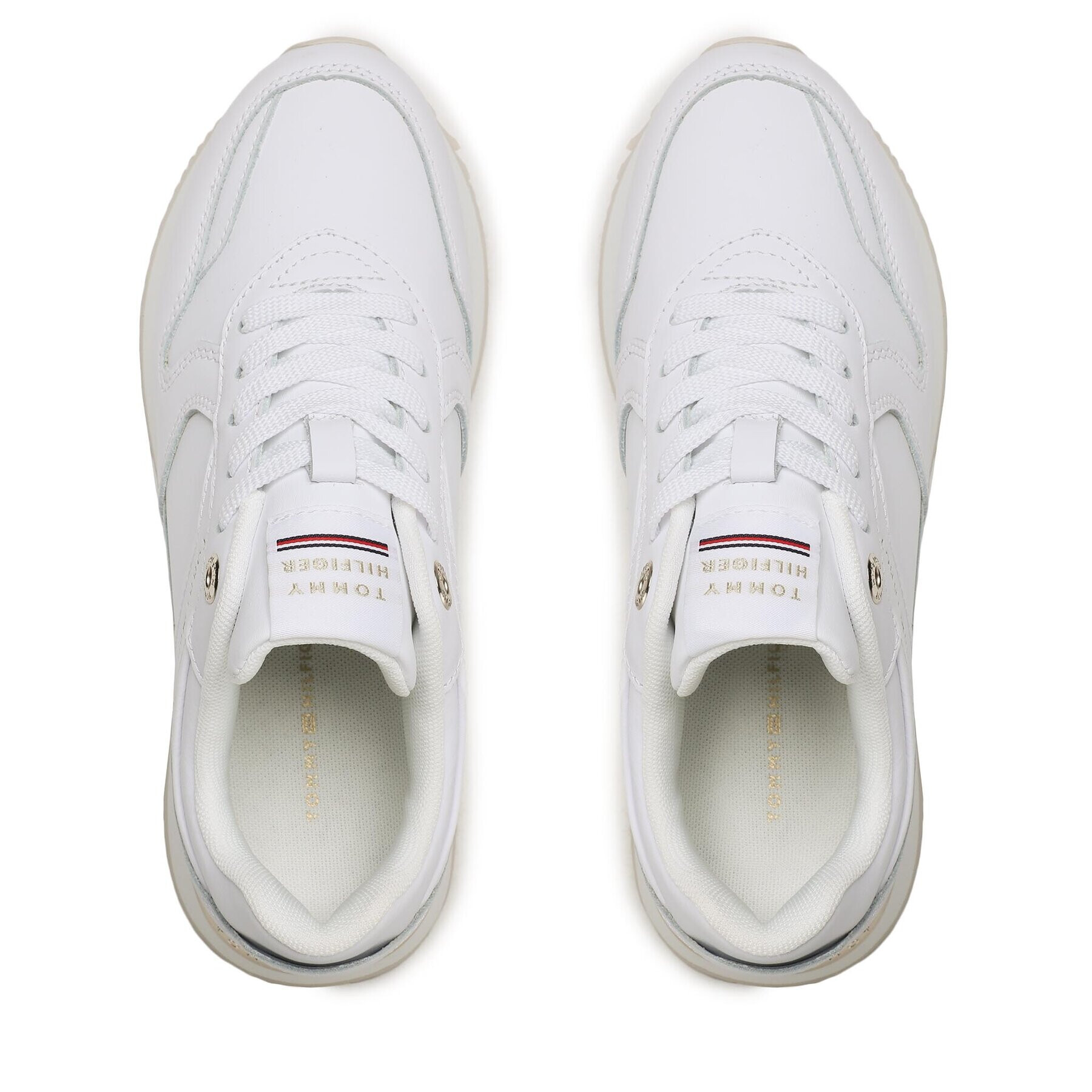 Tommy Hilfiger Сникърси Elevated Feminine Leather Runner FW0FW07108 Бял - Pepit.bg