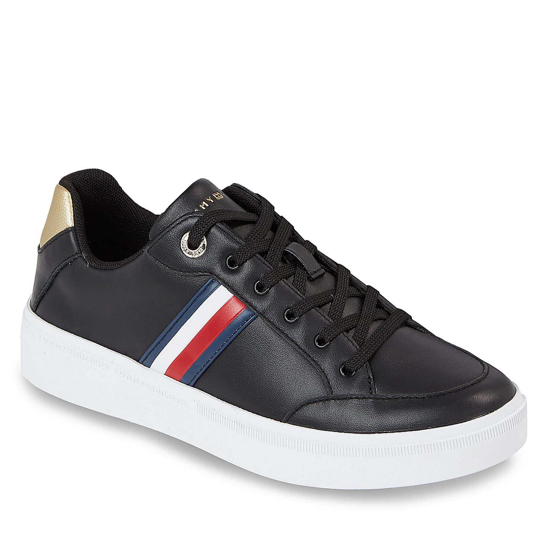 Tommy Hilfiger Сникърси Elevated Global Stripes Sneaker FW0FW07446 Черен - Pepit.bg